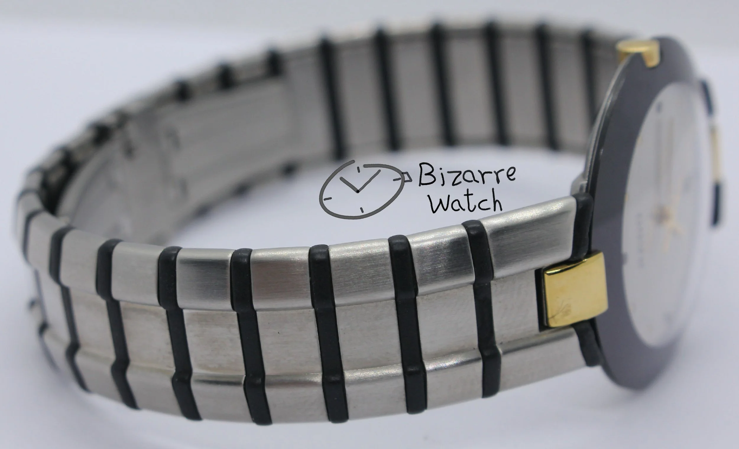 vintage RARE Rado La Coupole 129.4075.4 Stainless Steel Rubber Bracelet Watch men women unisex bizarre domed sapphire