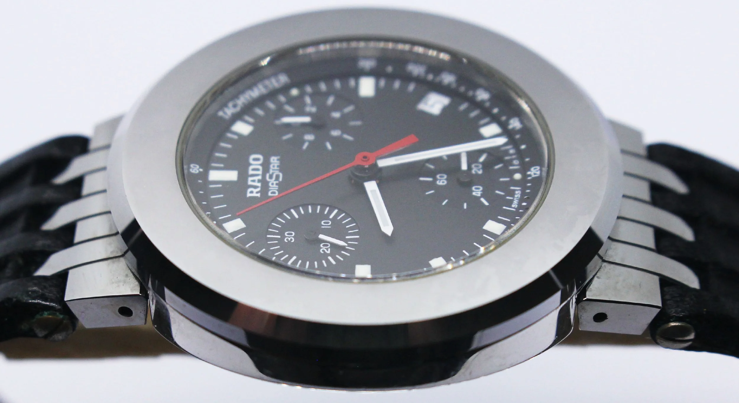 Rado Mini Diamaster diamaster Diastar 34mm Chronograph Tungsten Carbide Red black 538.0470.3 women unisex men bizarrewatch