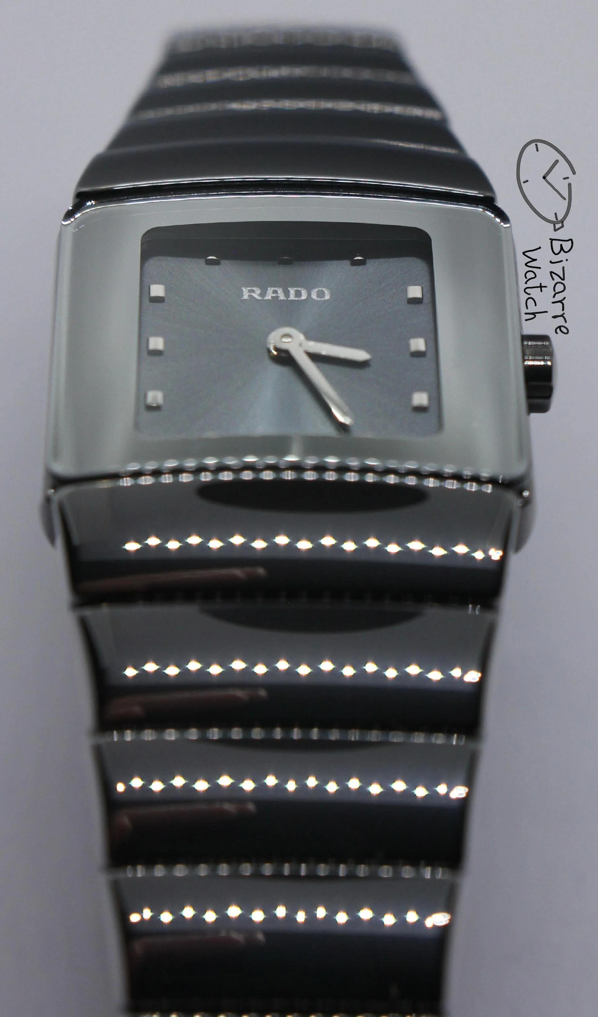 polarised lens view scratchproof Rado Diastar Sintra 21mm Blue Sunburst Dial 153.0334.3 Silver Ceramic Watch titanium ladies women bizarre bracelet links