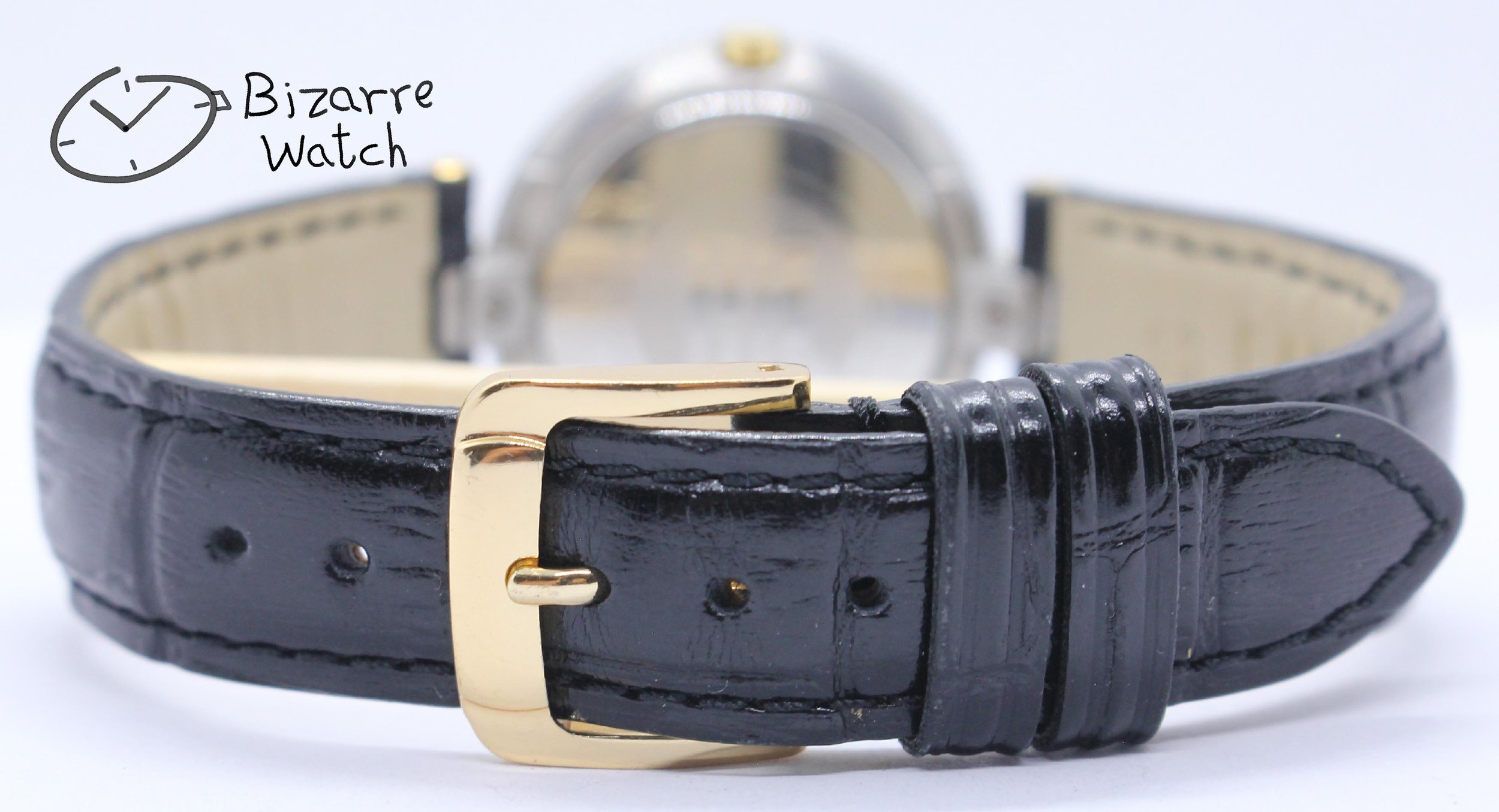 bambi genuine leather strap band black Rado La Coupole Yellow Dial 30mm 129.4077.4 129.4077.4n Domed Sapphire Leather Strap Watch women men unisex preowned used bizarre