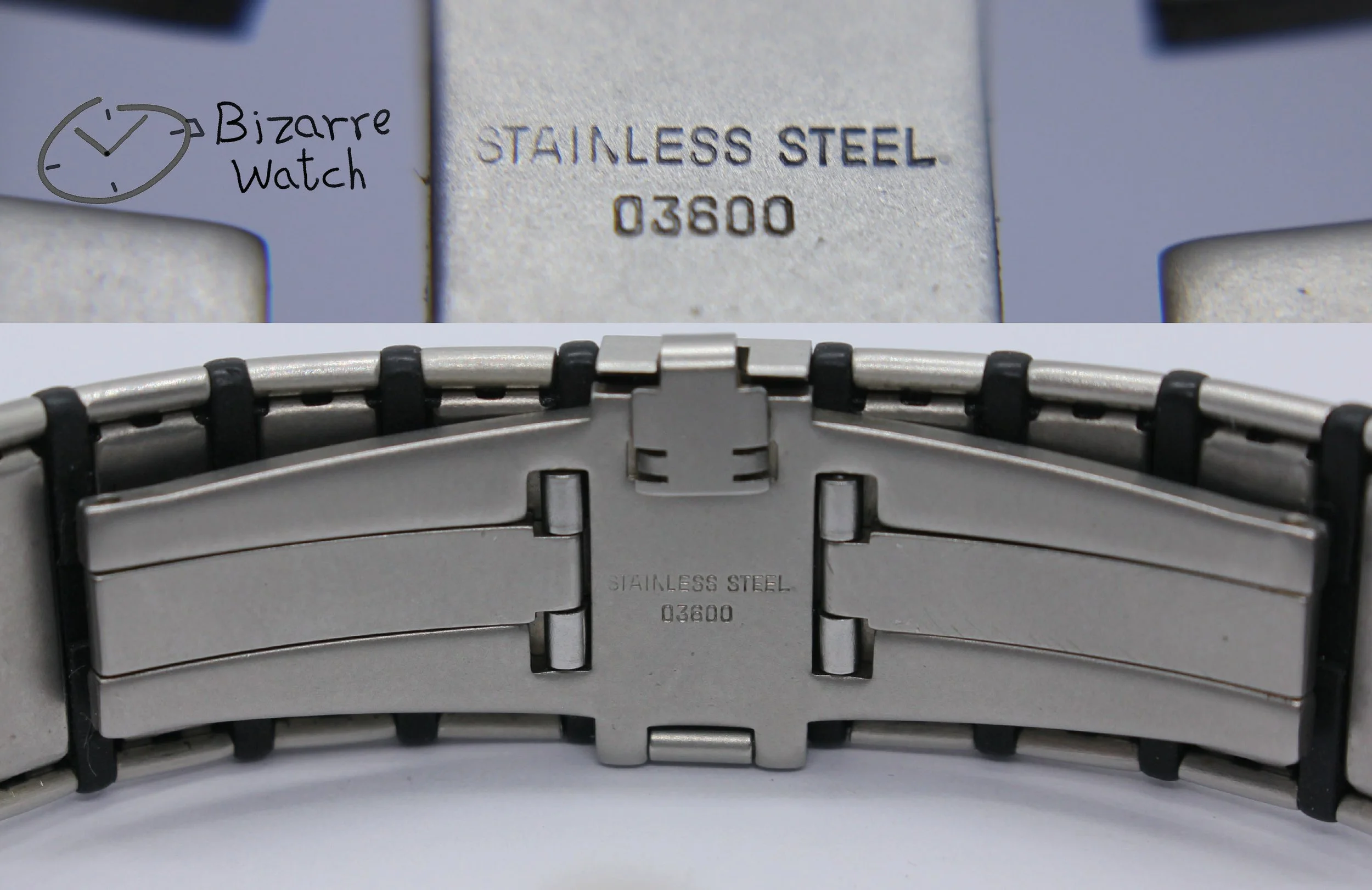 clasp 03600 vintage RARE Rado La Coupole 129.4075.4 Stainless Steel Rubber Bracelet Watch men women unisex bizarre