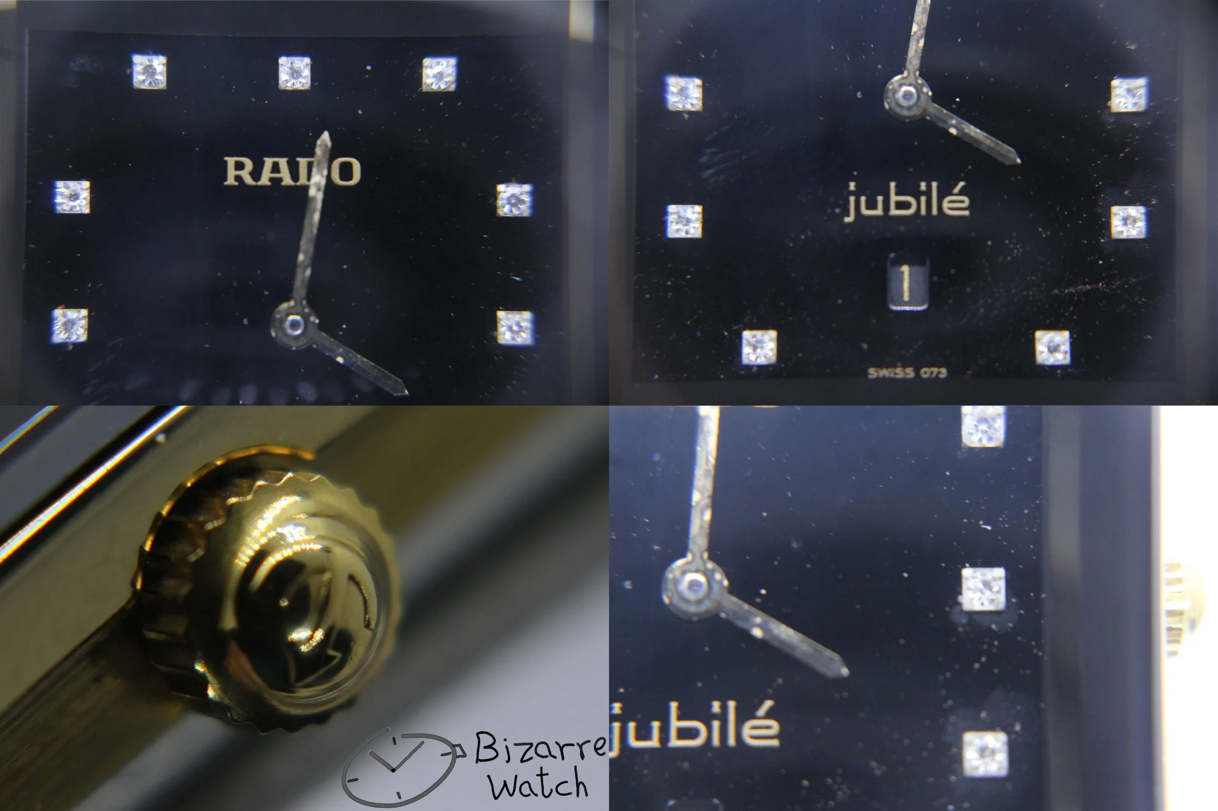 dial 073 hands crown logo date scratchproof Jubilé Diamond Rado Jubile Gold Black Ceramic Diastar Integral 160.0282.3 Watch bizarre men women unisex