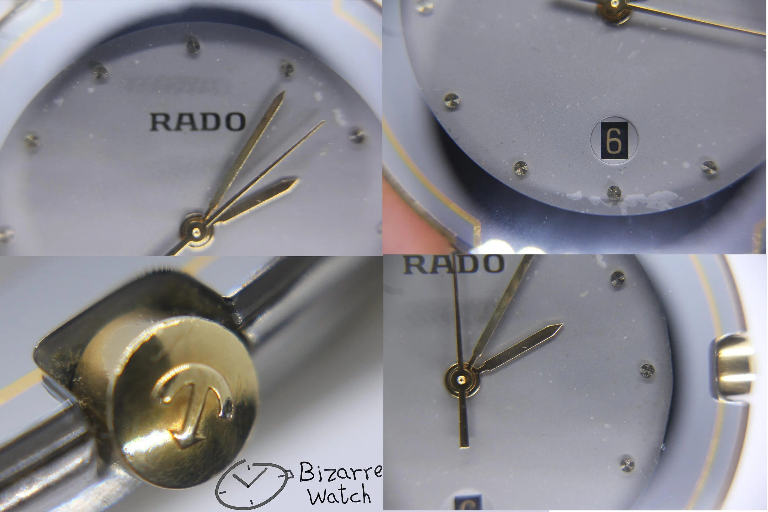 dial crown hands logo Scratchproof Rado Coupole Silver 129.0326.3 Ceramic Band Domed Sapphire Watch men women unisex vintage bizarre
