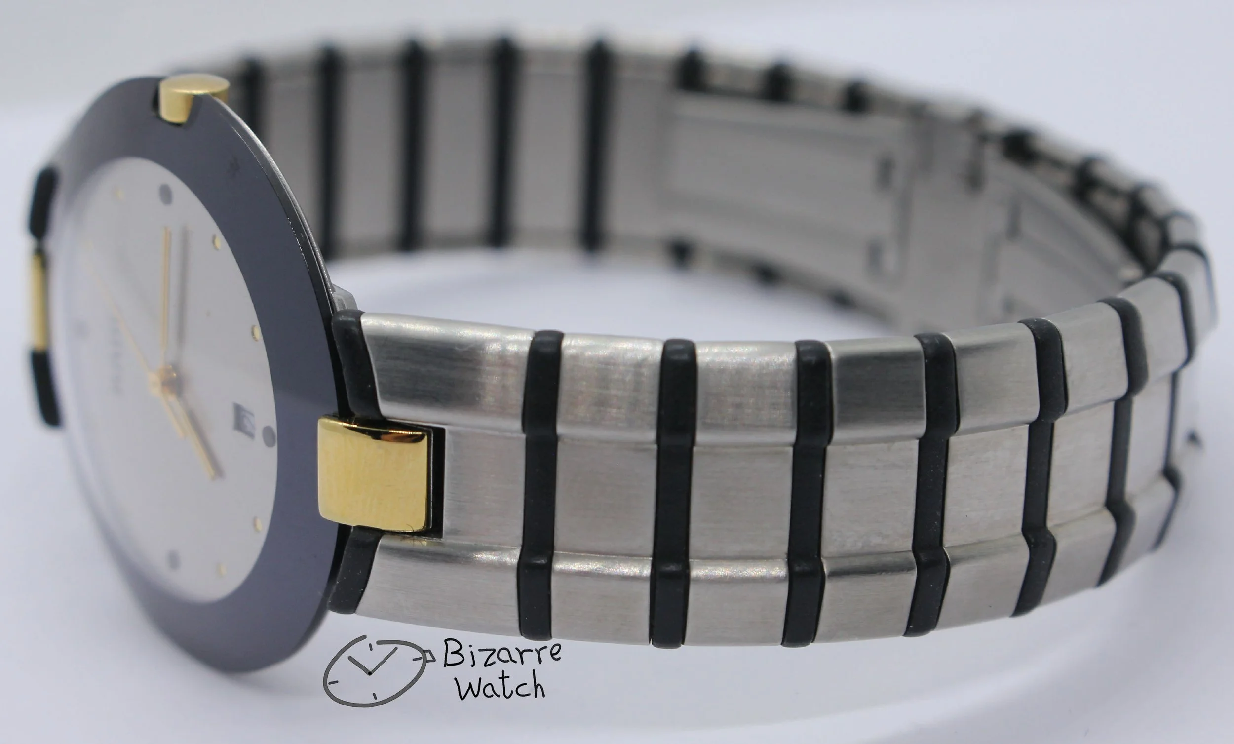 vintage RARE Rado La Coupole 129.4075.4 Stainless Steel Rubber Bracelet Watch men women unisex bizarre