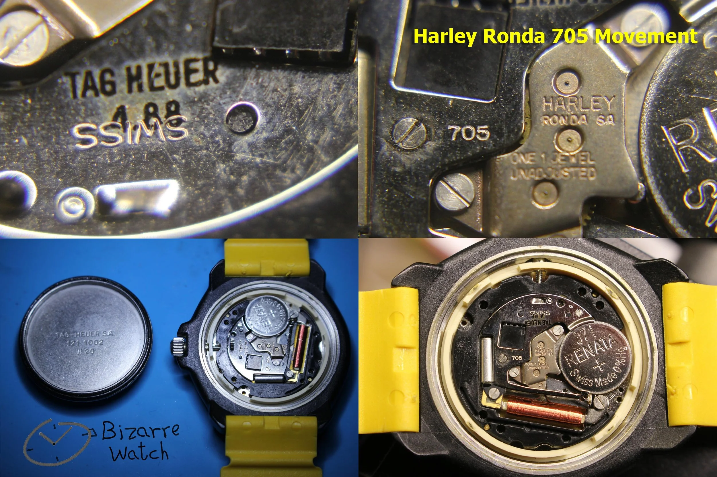 harley ronda 705 movement Vintage TAG HEUER Formula 1 200M Yellow Black 380.513 380.513/1 Yellow Watch men unisex women ladies gents bizarre