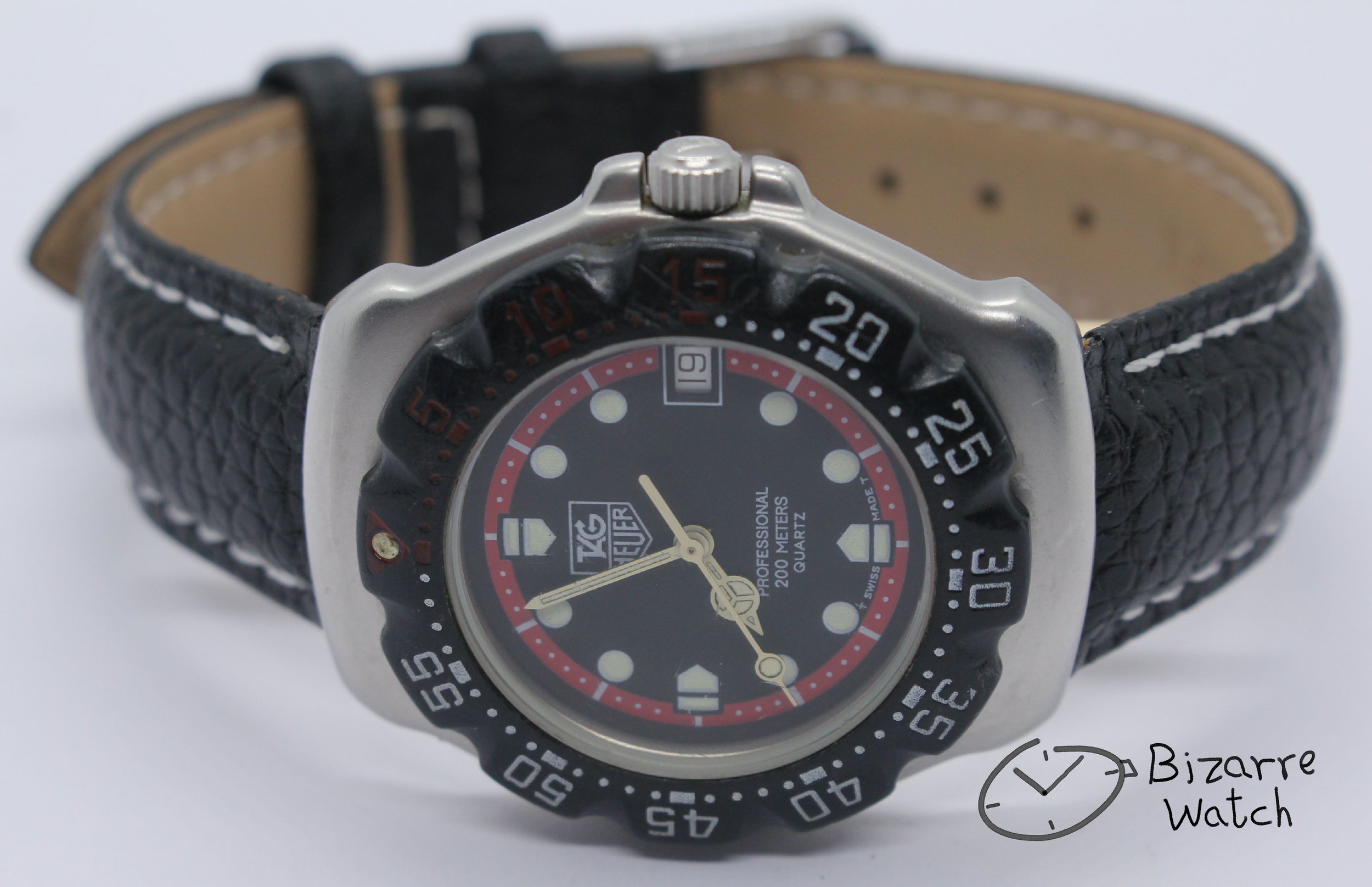 vintage TAG HEUER Formula 1 200M Black Red Date 374.513 Watch men women
