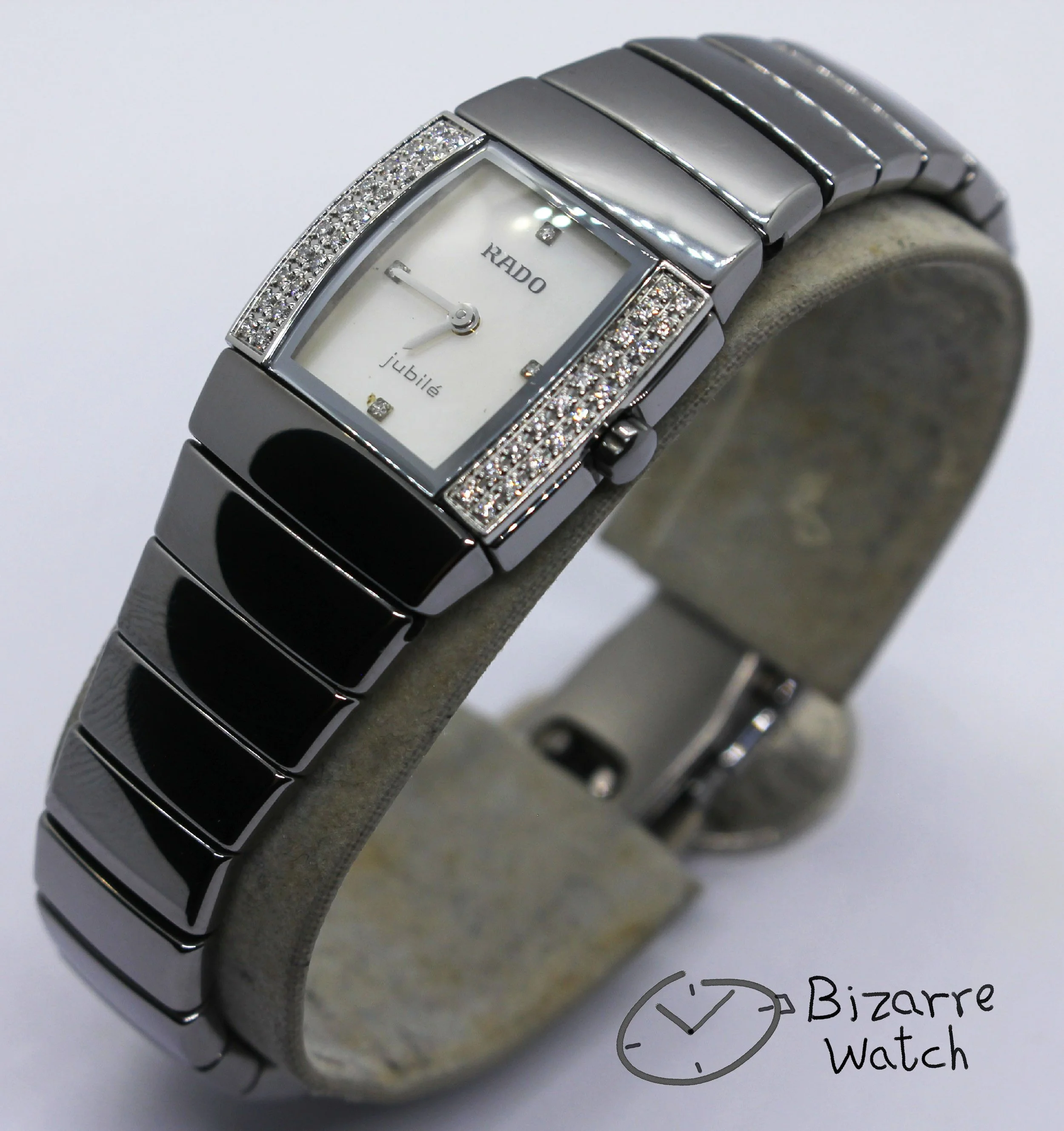 Diamond Rado Sintra Jubilé jubilee jubile Mother Of Pearl 22mm 153.0578.3 Ceramic Watch ladies women titanium silver bizarre
