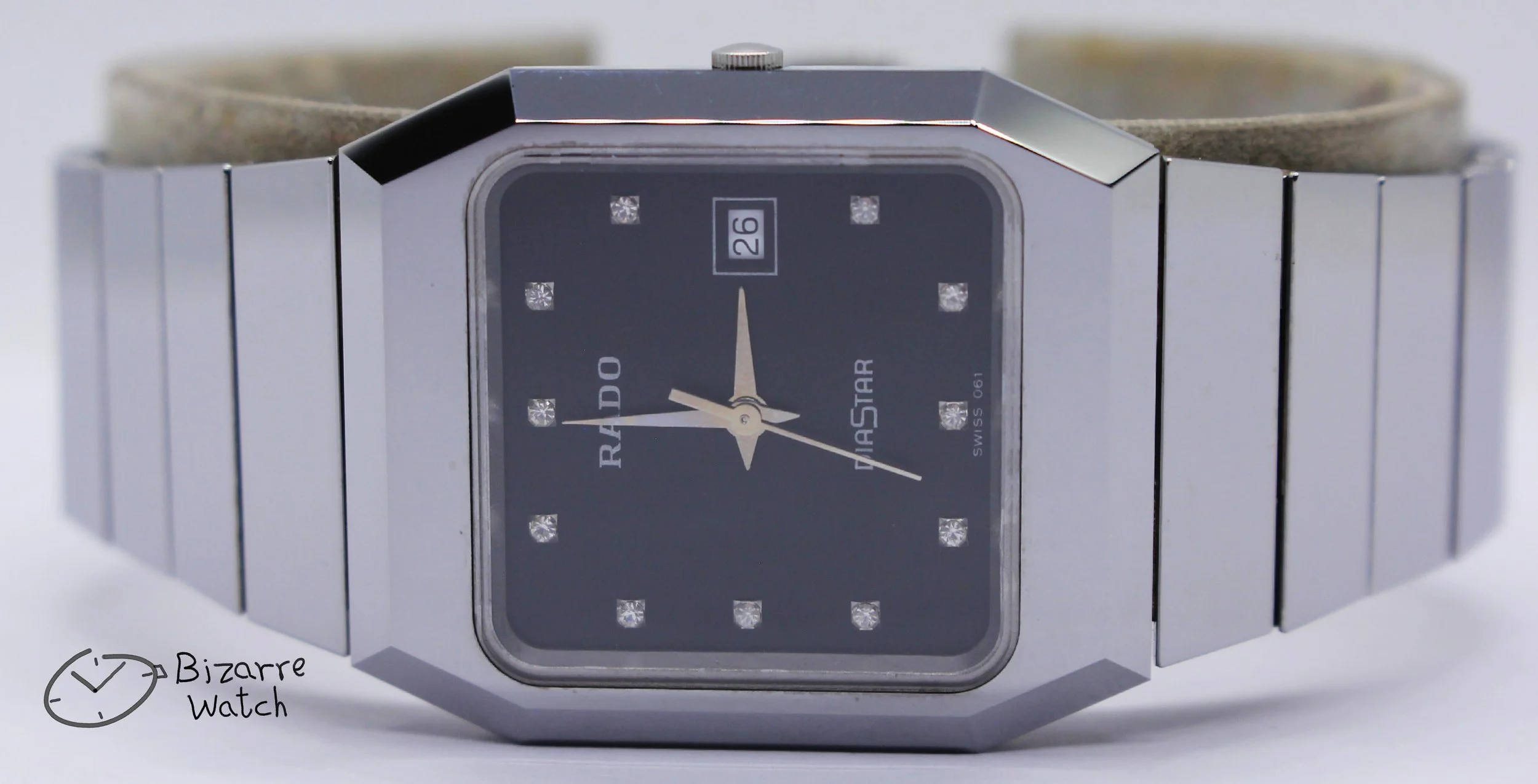 rare black diamond silver Vintage Scratchproof Rado Diastar 129.0292.3 Tungsten Mirror Finish Unisex Watch men women