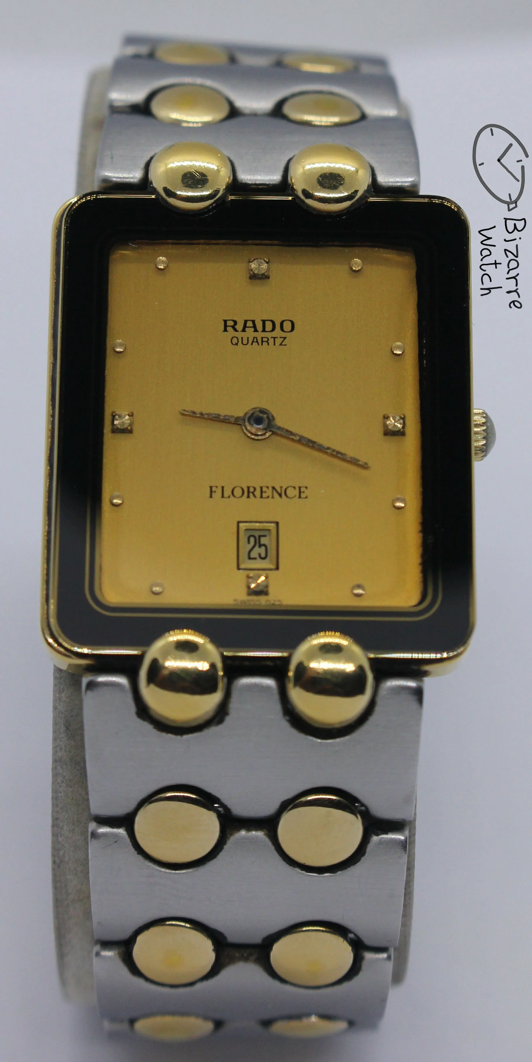 dial 025 hands logo date Vintage Goldplated 24mm Rado Florence 160.3530.2 Two Tone Bracelet Watch women men unisex used preowned pre-owned bizarre