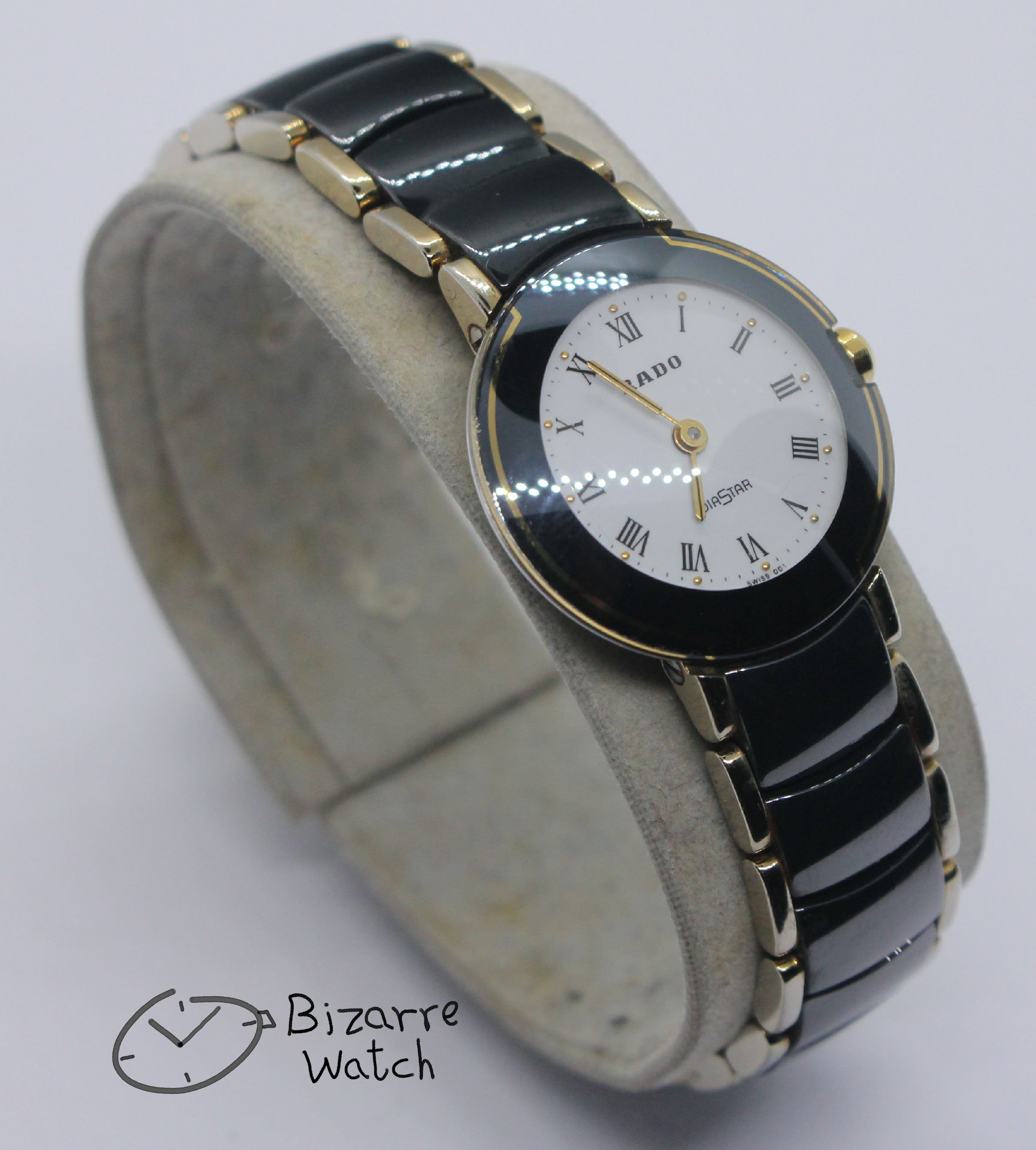 sapphire domed vintage Ladies Scratchproof RADO Coupole Diastar 24mm Black Ceramic 204.0302.3 Watch bizarre bizarrewatch women ladies