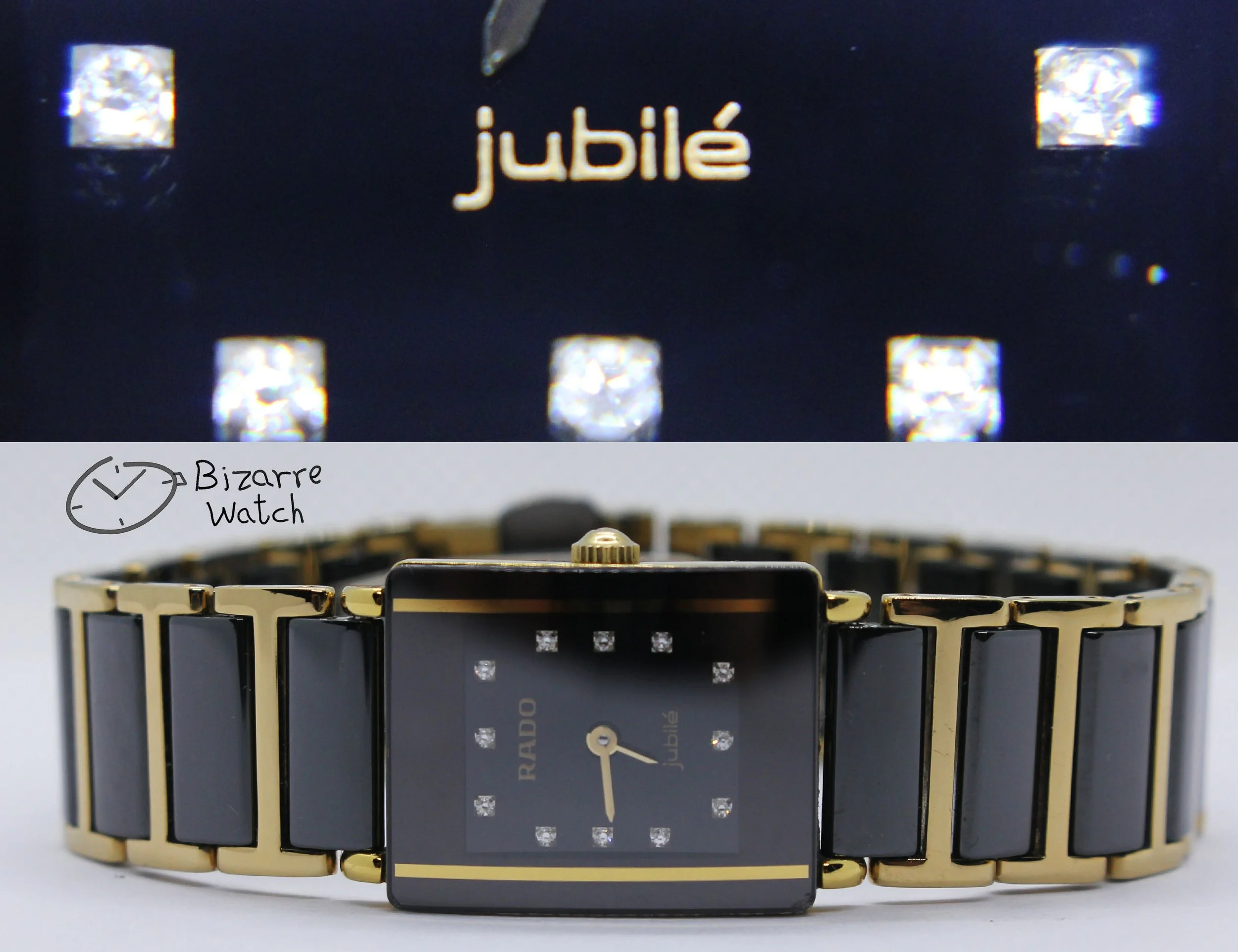 diamond diamonds dial 073 Rado Jubilé Jubile Scratchproof gold Black Ceramic Diastar Integral 153.0383.3 Watch Rado Integral Jubilee 153.0283.3 153.0283.3N bizarre bizarrewatch women ladies
