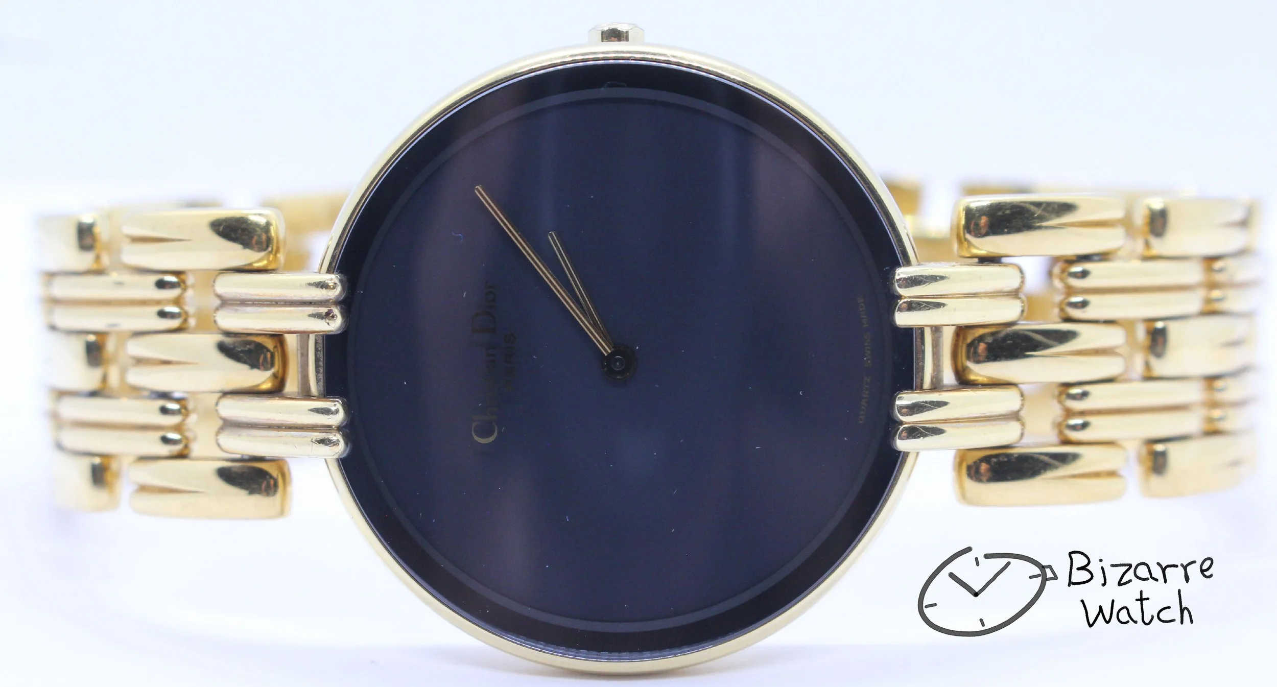 D47.154.4 D47-154-4 vintage electro gold plating Goldplated Curved Sapphire Christian Dior Bagheera D74.154.4 D74-154-4 Watch bizarre women men ladies