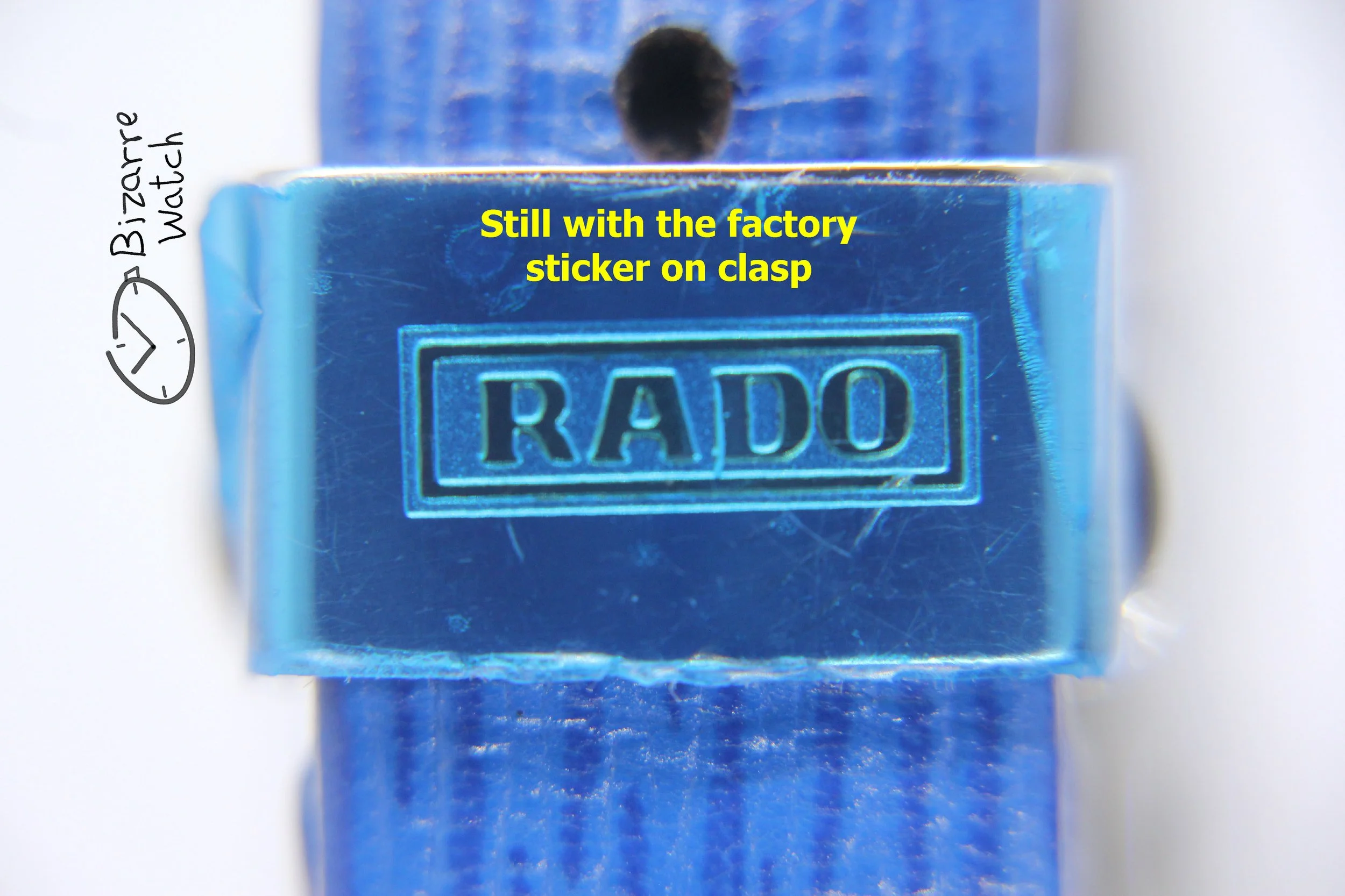 leather 08726H 08726 clasp bracelet vintage nos New Old Stock Scratchproof Rado Ceramica Diastar 963.0350.3 Black Ceramic Blue Strap Watch bizarre women ladies
