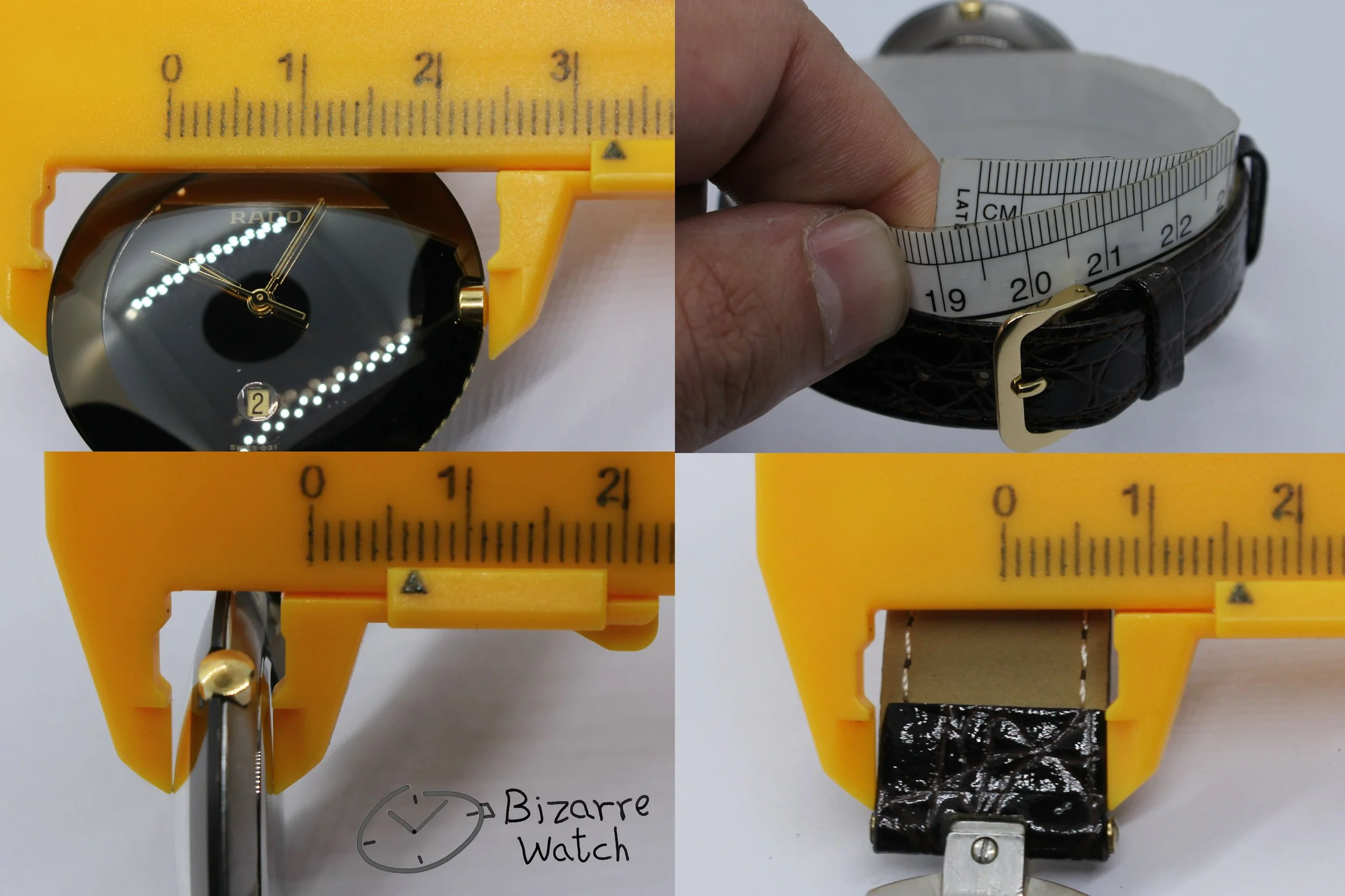 size dimensions wrist vintage Rado La Coupole 129.3575.4 129.3575.4N 129.4075.4 33mm Domed Brown Sapphire Leather Strap Watch mirror bizarre ladies women men unisex