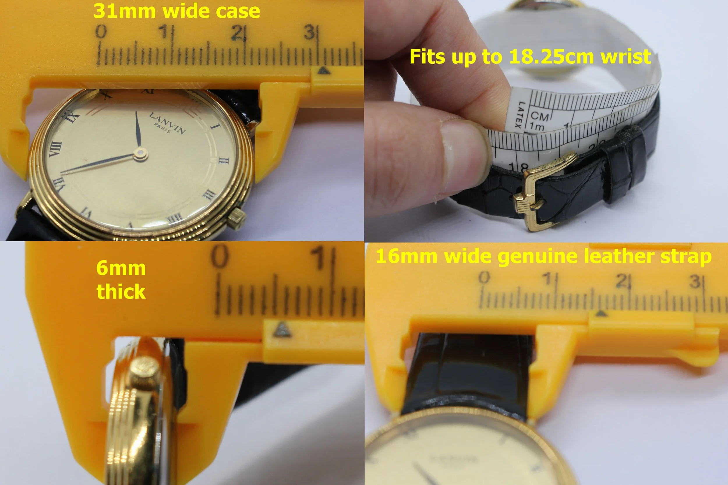 size dimensions wrist 3.88 movement one jewel Vintage Goldplated Lanvin Michel Herbelin Watch Made In France watch men women ladies unisex bizarre