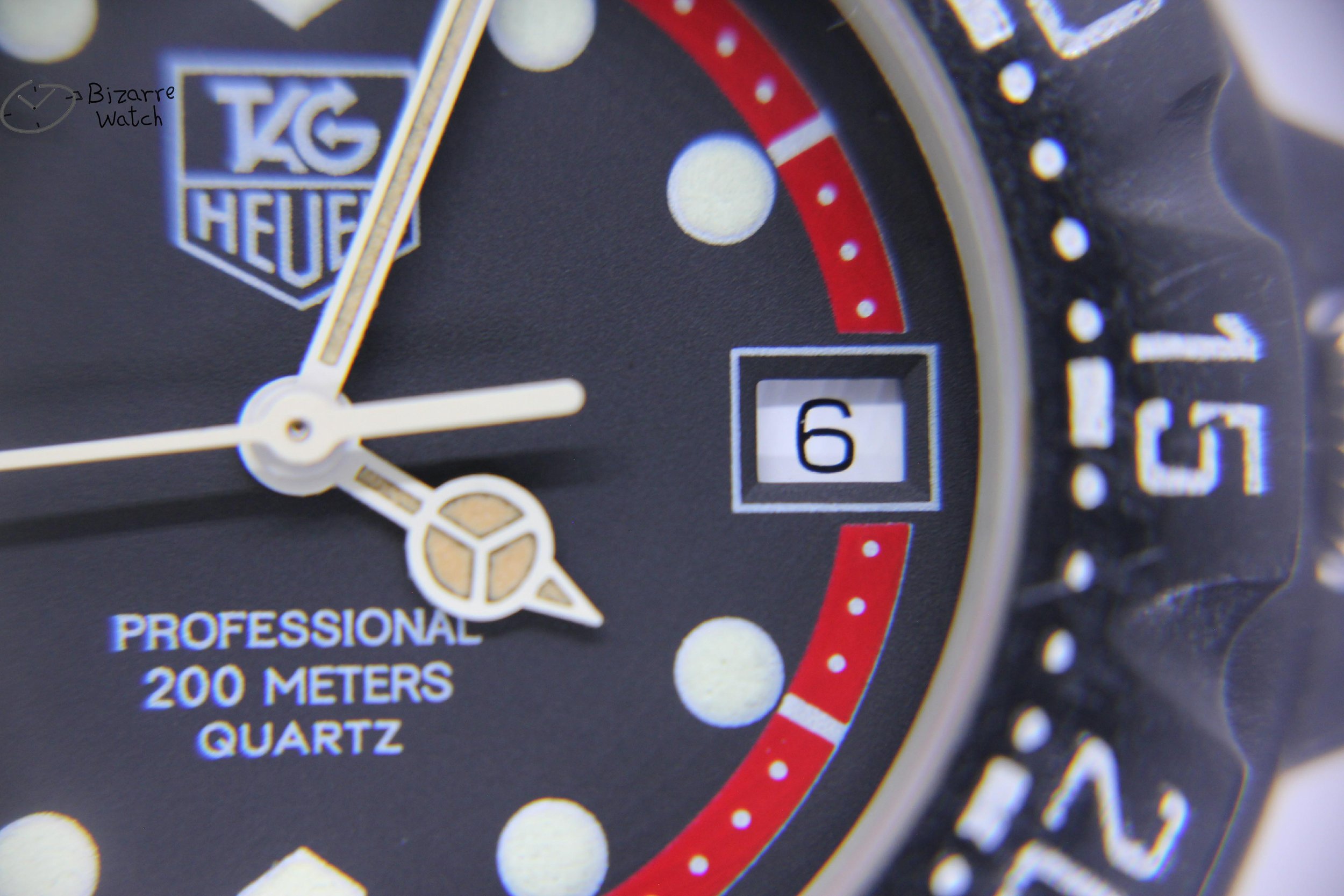 tritium lume radioactive dial hands logo date Vintage TAG HEUER Formula 1 200M All Black With Date 383.513 Watch men unisex