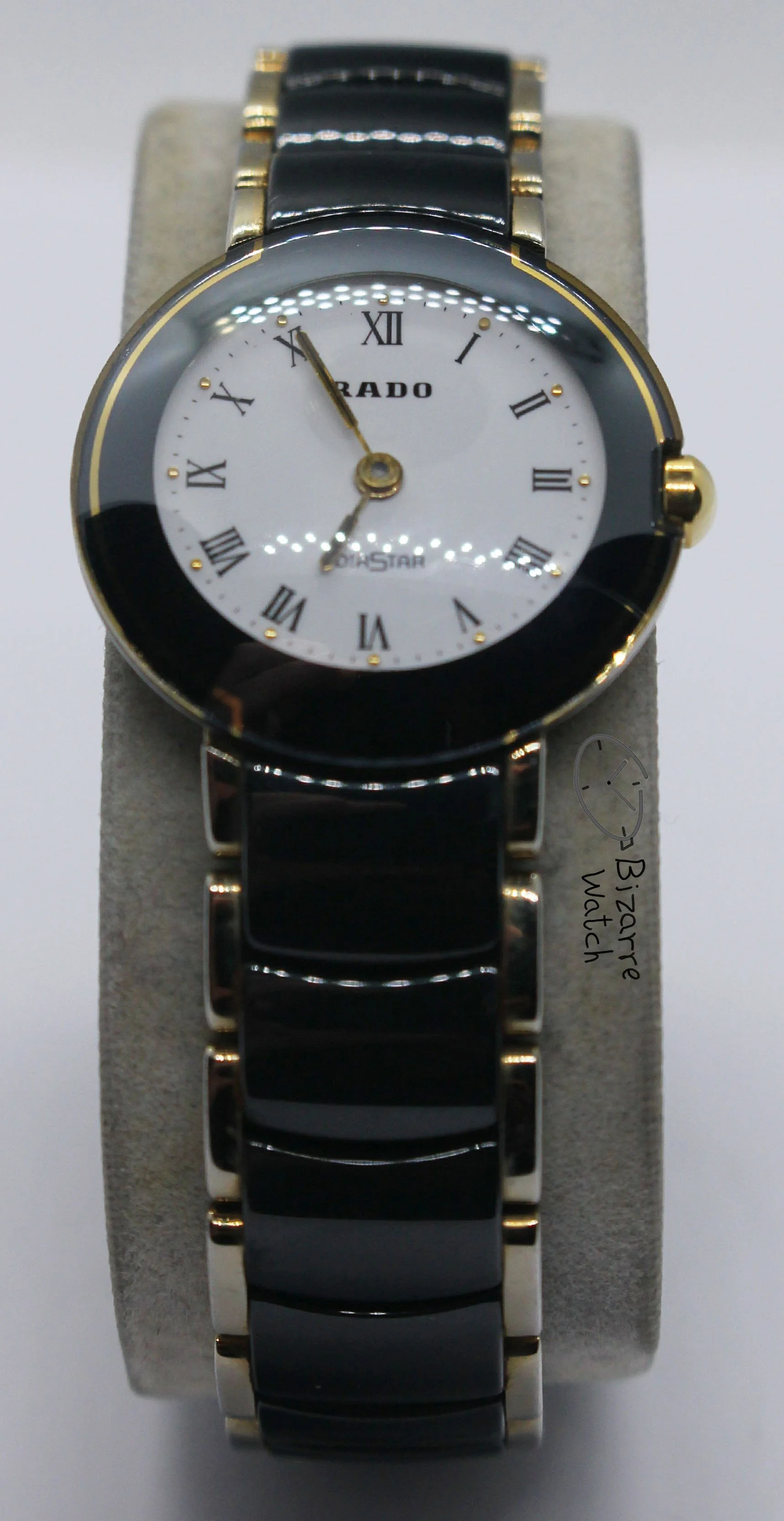 front sapphire domed vintage Ladies Scratchproof RADO Coupole Diastar 24mm Black Ceramic 204.0302.3 Watch bizarre bizarrewatch women ladies