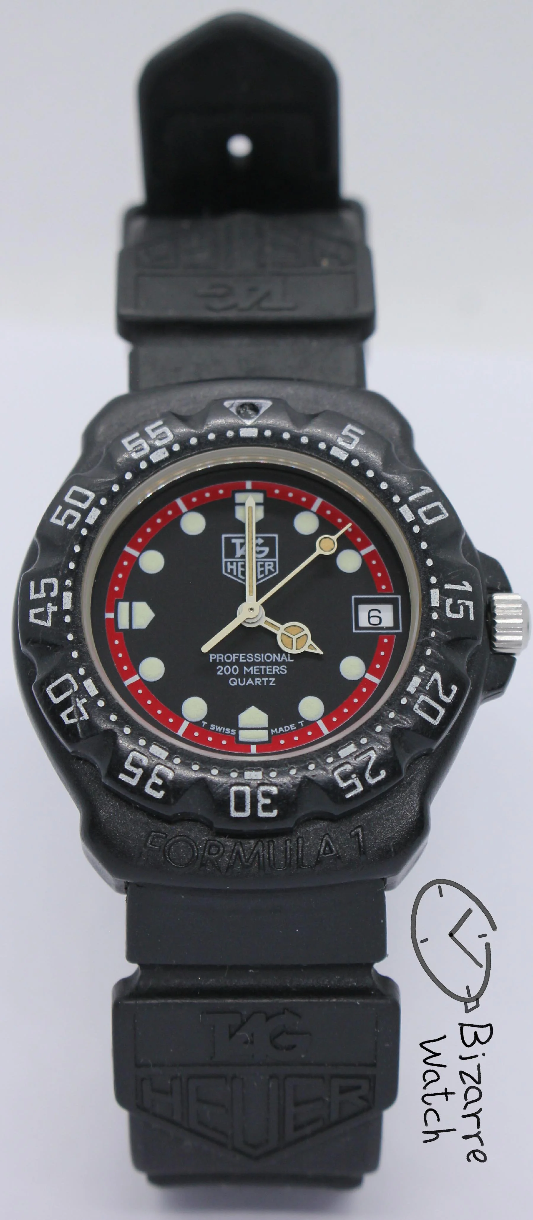 Vintage TAG HEUER Formula 1 200M All Black With Date 383.513 Watch men unisex