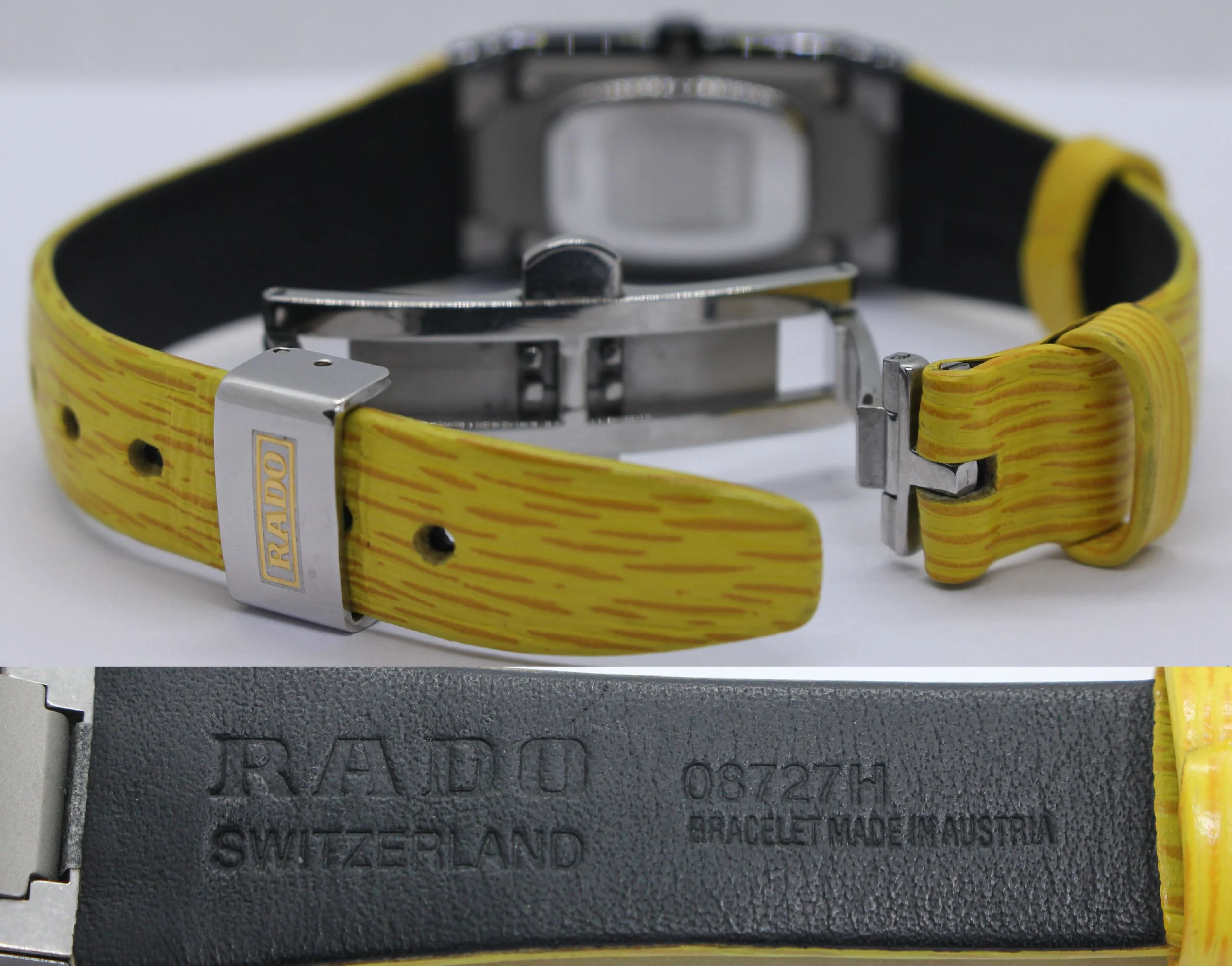 08727 08727H BRACELET MADE IN AUSTRIA vintage Scratchproof Rado Ceramica Diastar 963.0350.3 Black Ceramic Yellow Strap Watch ladies women