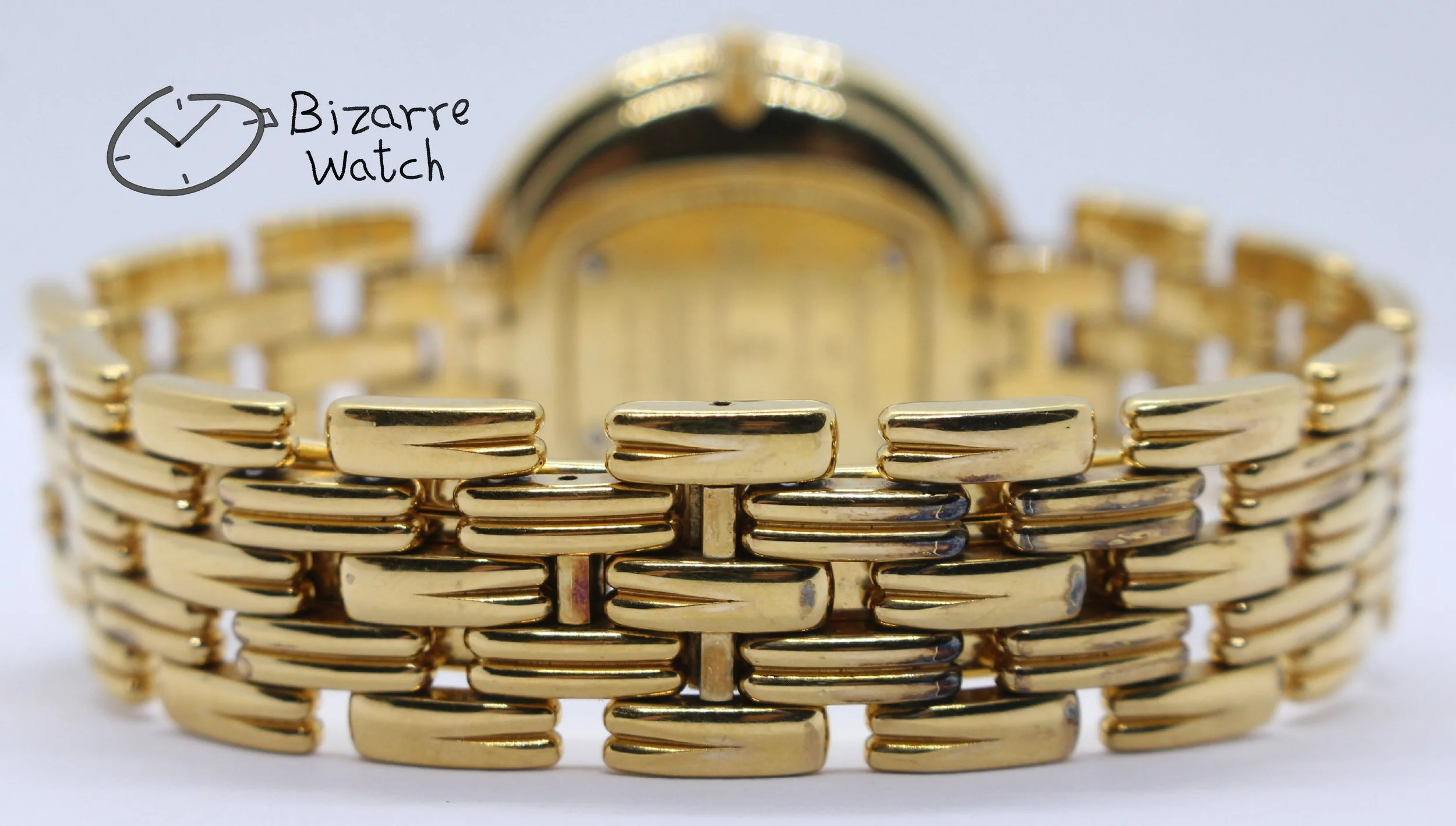 vintage electro gold plating Goldplated Curved Sapphire Christian Dior Bagheera D74.154.4 D74-154-4 Watch bizarre women men ladies