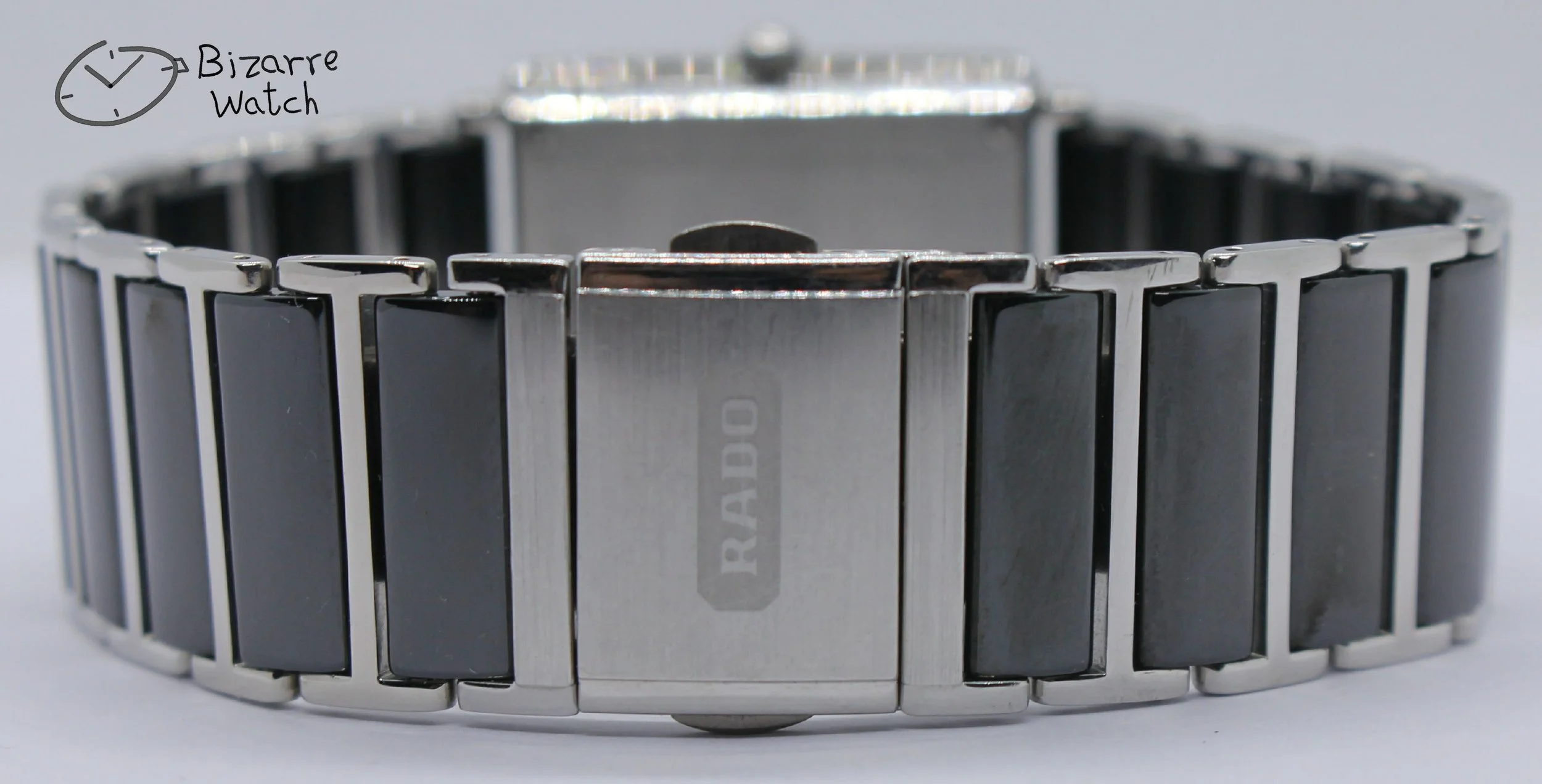 titanium clasp bracelet 04441 Scratchproof Rado Black Ceramic Diastar Integral 160.0486.3 Watch men gents bizarre bizarrewatch