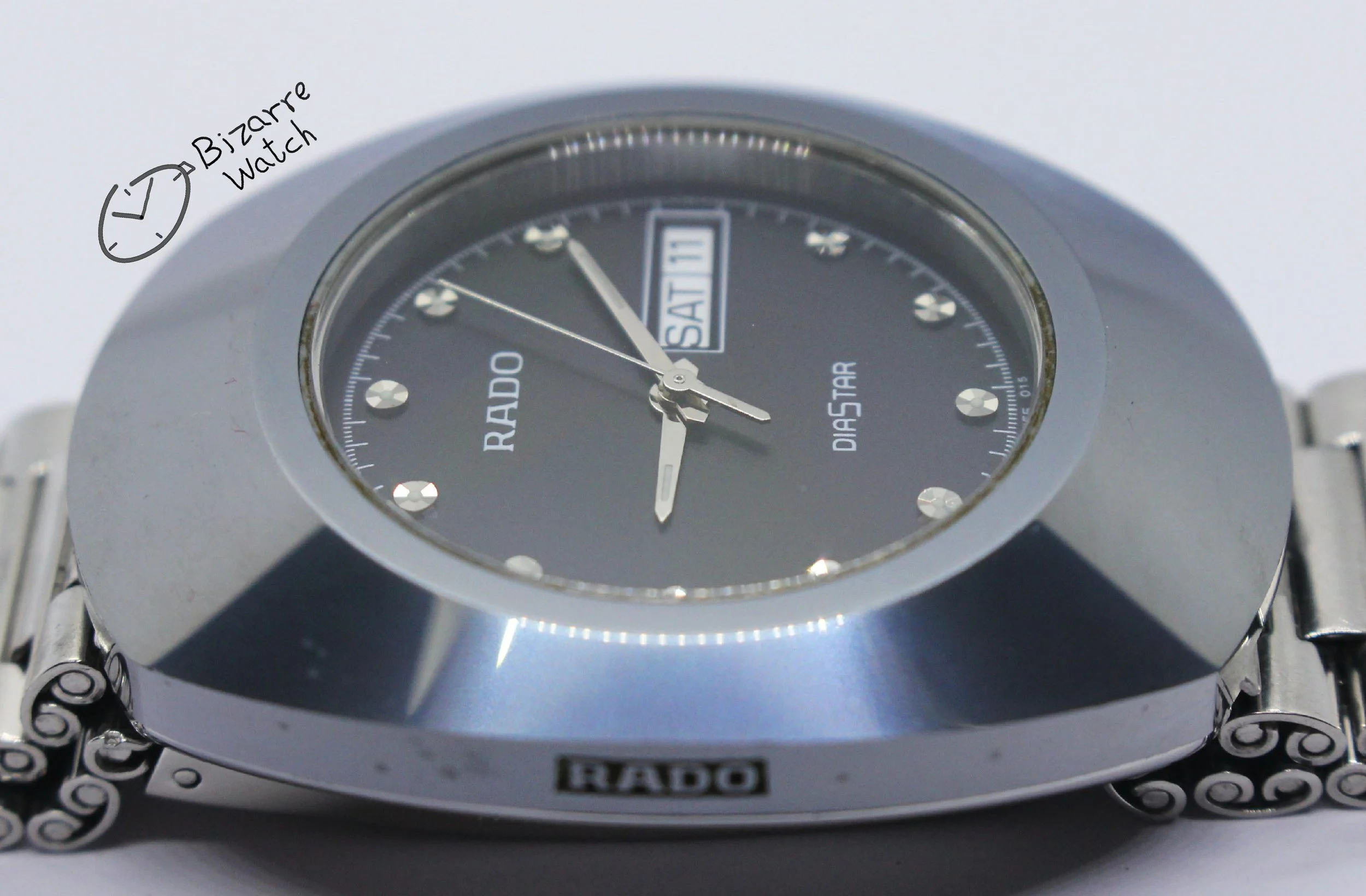 polarised polarized lens view black the new original RADO R12391153 Diastar Scratchproof 114.0391.3 Day Date 35mm Tungsten Carbide Bezel Stainless Steel Bracelet watch men unisex women bizarre