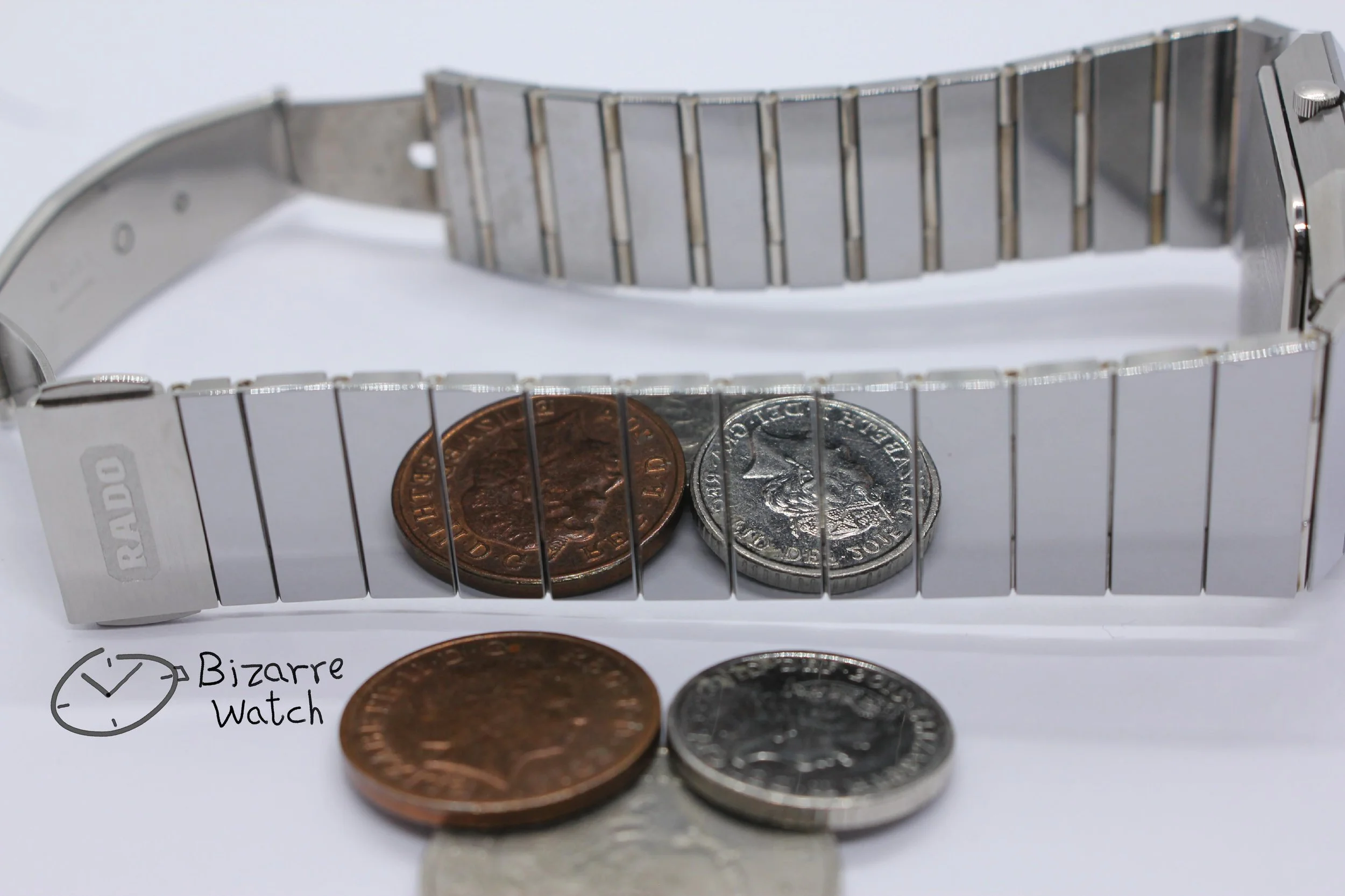 coin reflection bracelet links 03301 diamond diamonds rare black diamond silver Vintage Scratchproof Rado Diastar 129.0292.3 Tungsten Mirror Finish Unisex Watch men women