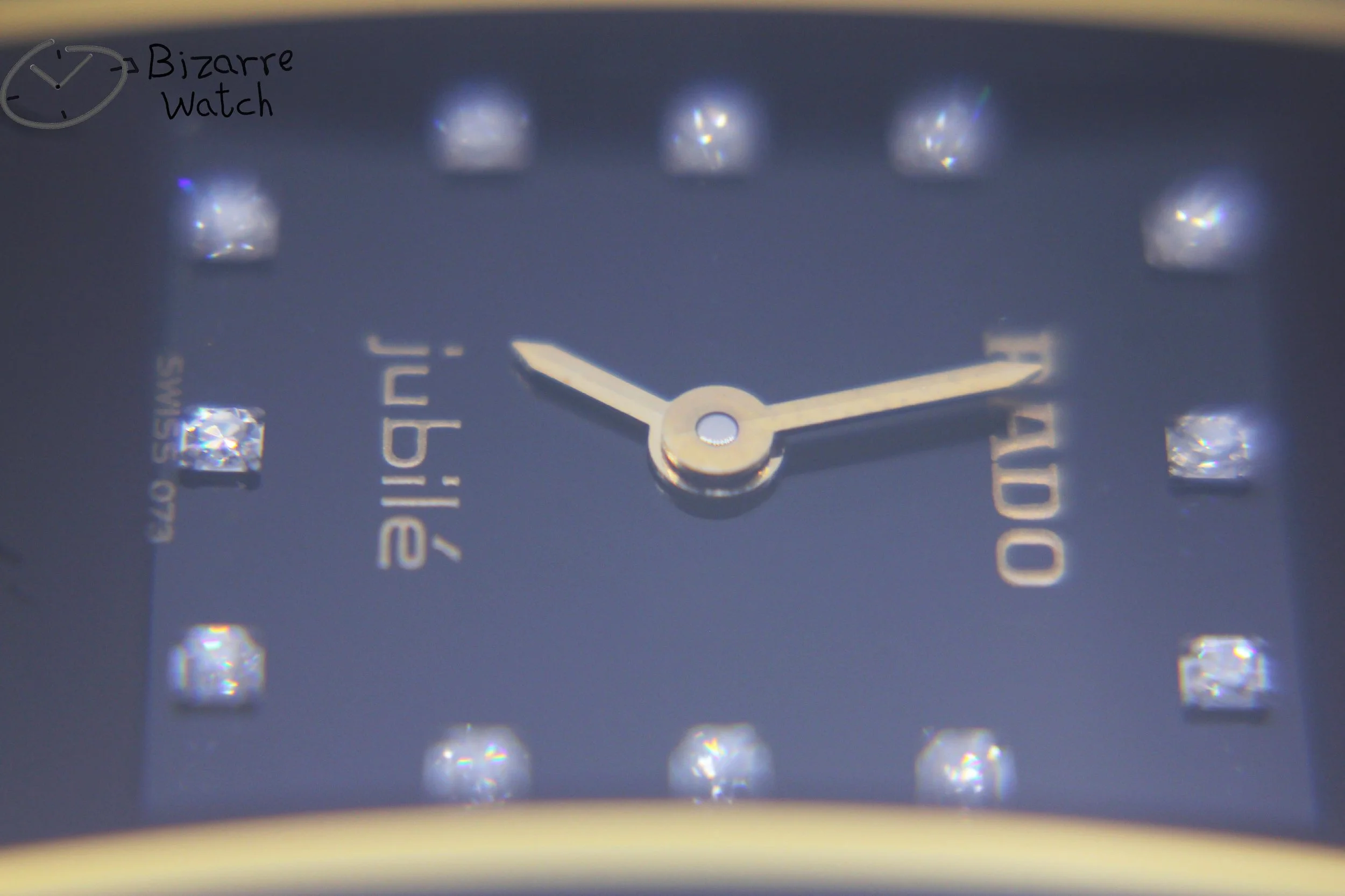 dial 073 hands logo vintage diamond Ladies Rado Jubilé Scratchproof Black Ceramic Diastar Integral 153.0383.3 Watch bizarre