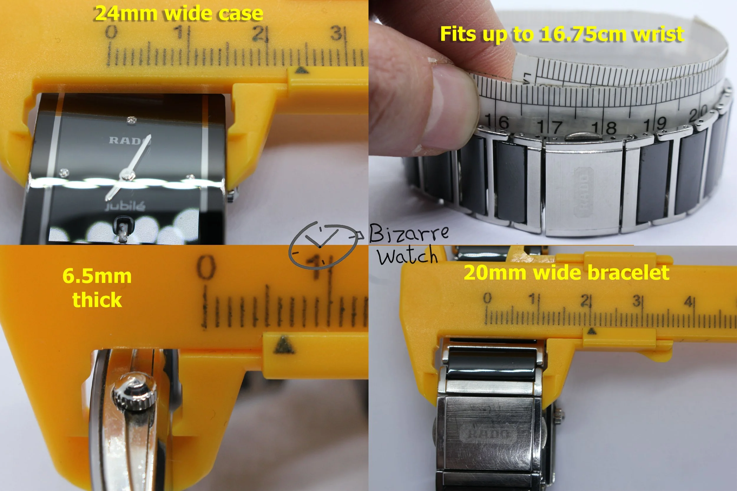 size dimensions wrist Scratchproof Rado jubile jubilee Jubilé Black Ceramic Diastar Integral 160.0486.3 Watch women men unisex bizarrewatch bizarre