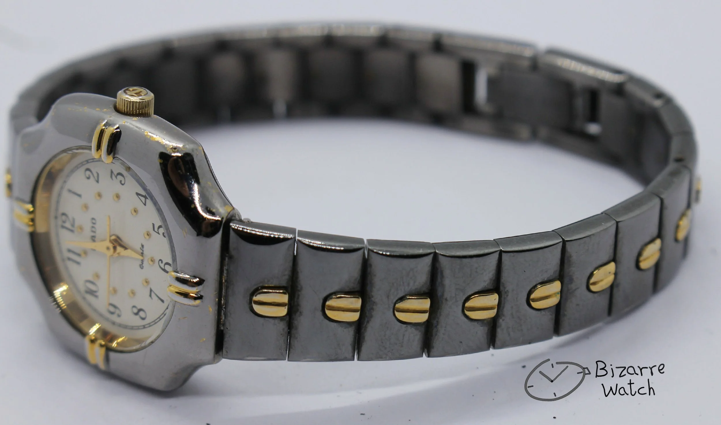 Vintage Ladies Rado 205.9500.4 Watch bizarre ladies women goldplated bracelt stainless steel