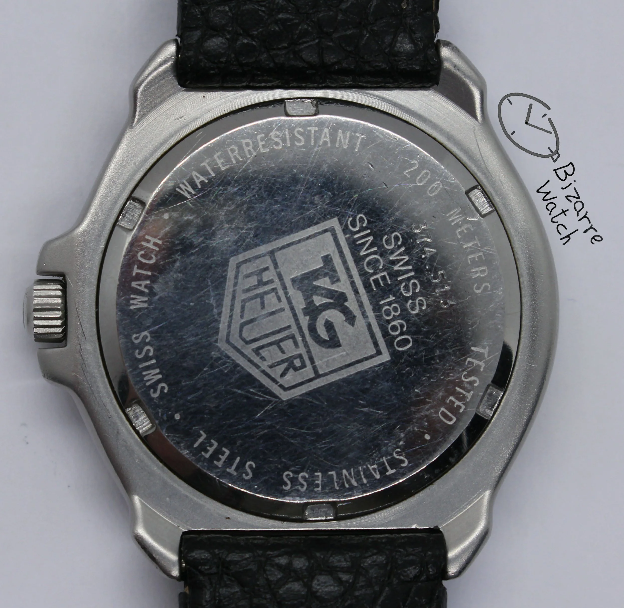 caseback vintage TAG HEUER Formula 1 200M Black Red Date 374.513 Watch men women