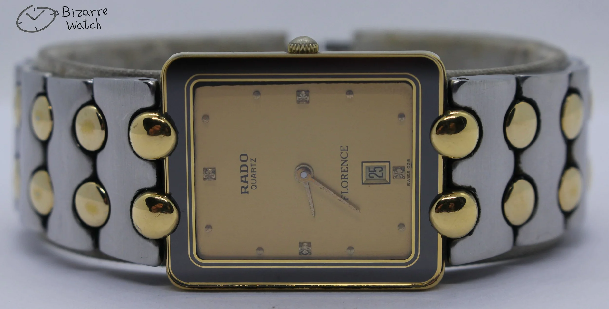 Vintage Goldplated 24mm Rado Florence 160.3530.2 Two Tone Bracelet Watch women men unisex used preowned pre-owned bizarre