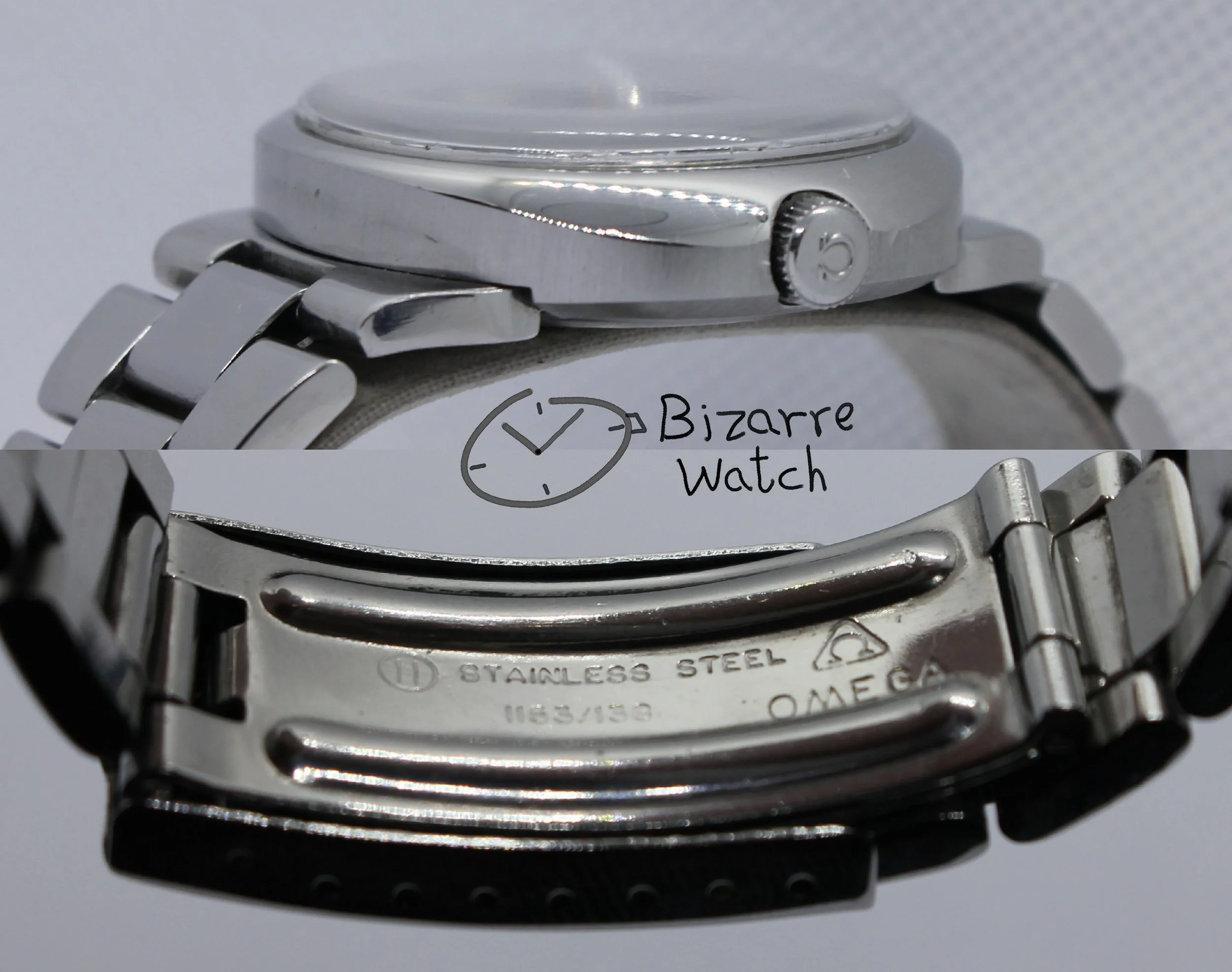 clasp 1153/138 1972 Vintage OMEGA 1481 Dynamic geneve Genève Automatic Tool 107 Men's men Tritium Lume Watch Serviced lapping polished bizarre bizarrewatch