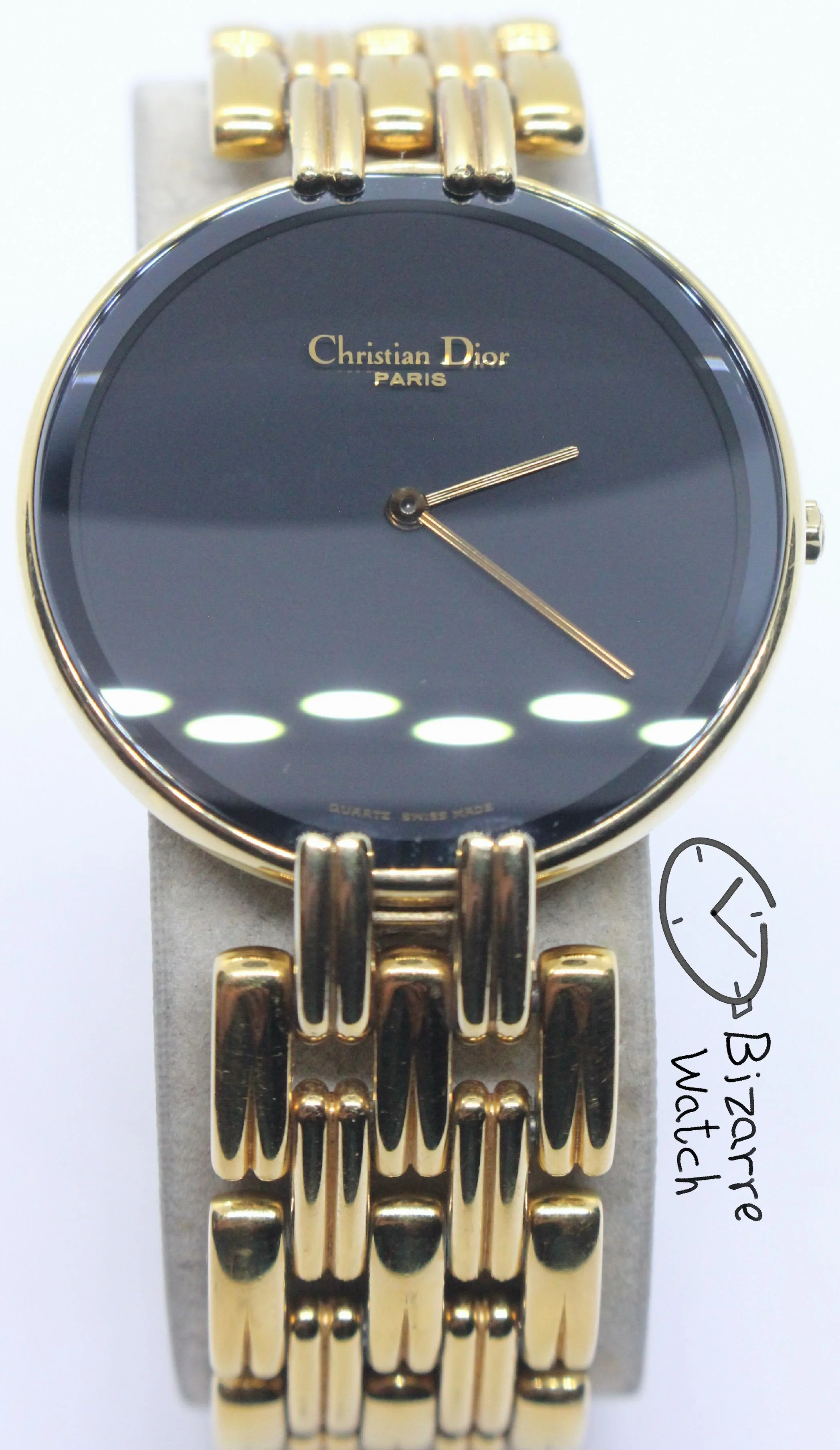D47.154.4 D47-154-4 vintage electro gold plating Goldplated Curved Sapphire Christian Dior Bagheera D74.154.4 D74-154-4 Watch bizarre women men ladies