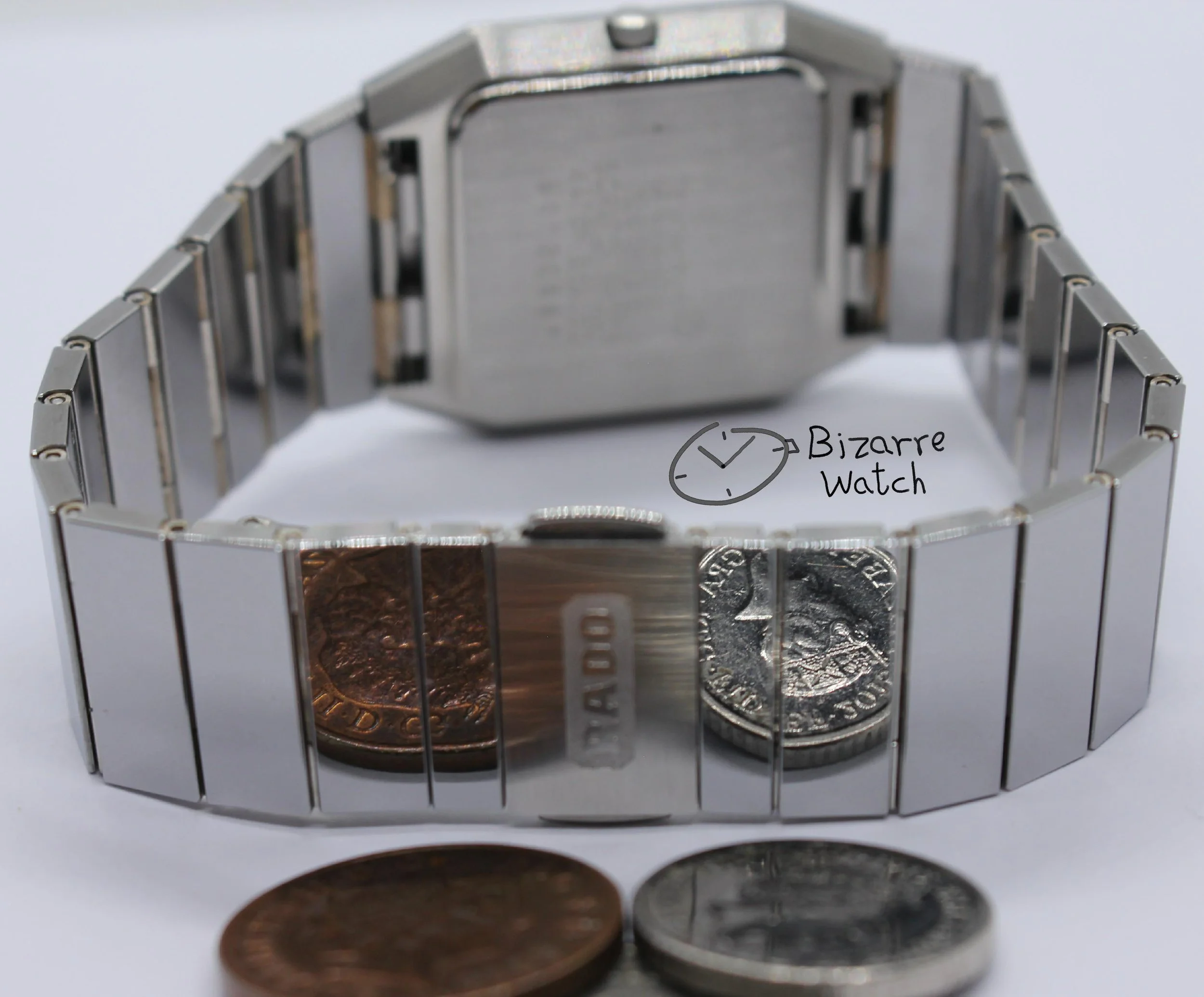 coin reflection bracelet links 03301 diamond diamonds rare black diamond silver Vintage Scratchproof Rado Diastar 129.0292.3 Tungsten Mirror Finish Unisex Watch men women