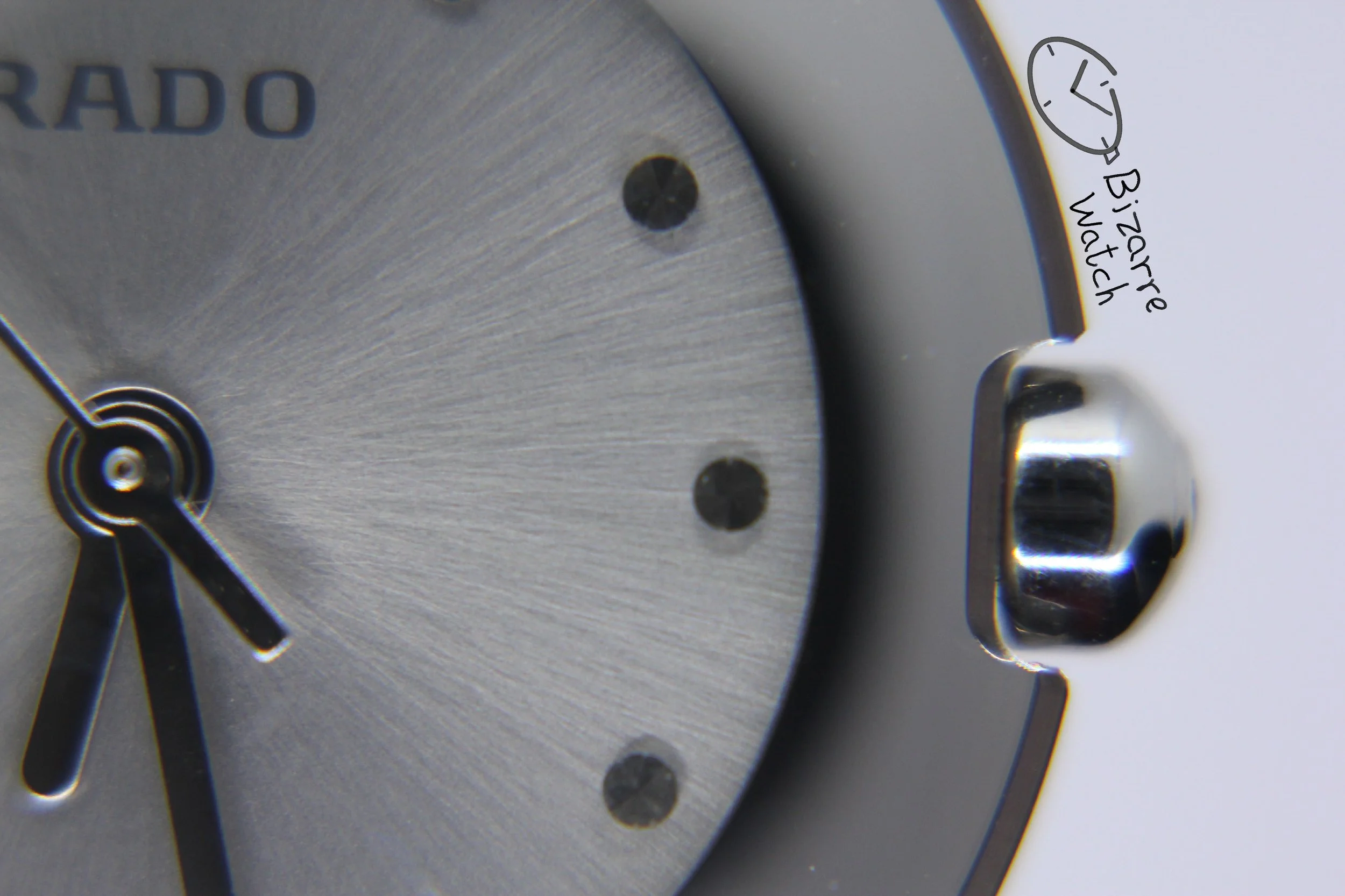 sunburst radial dial 010 hands logo stainless steel Ladies RADO Coupole Diastar Silver Ceramic 318.0549.3 Domed Sapphire Watch women bizarre bizarrewatch