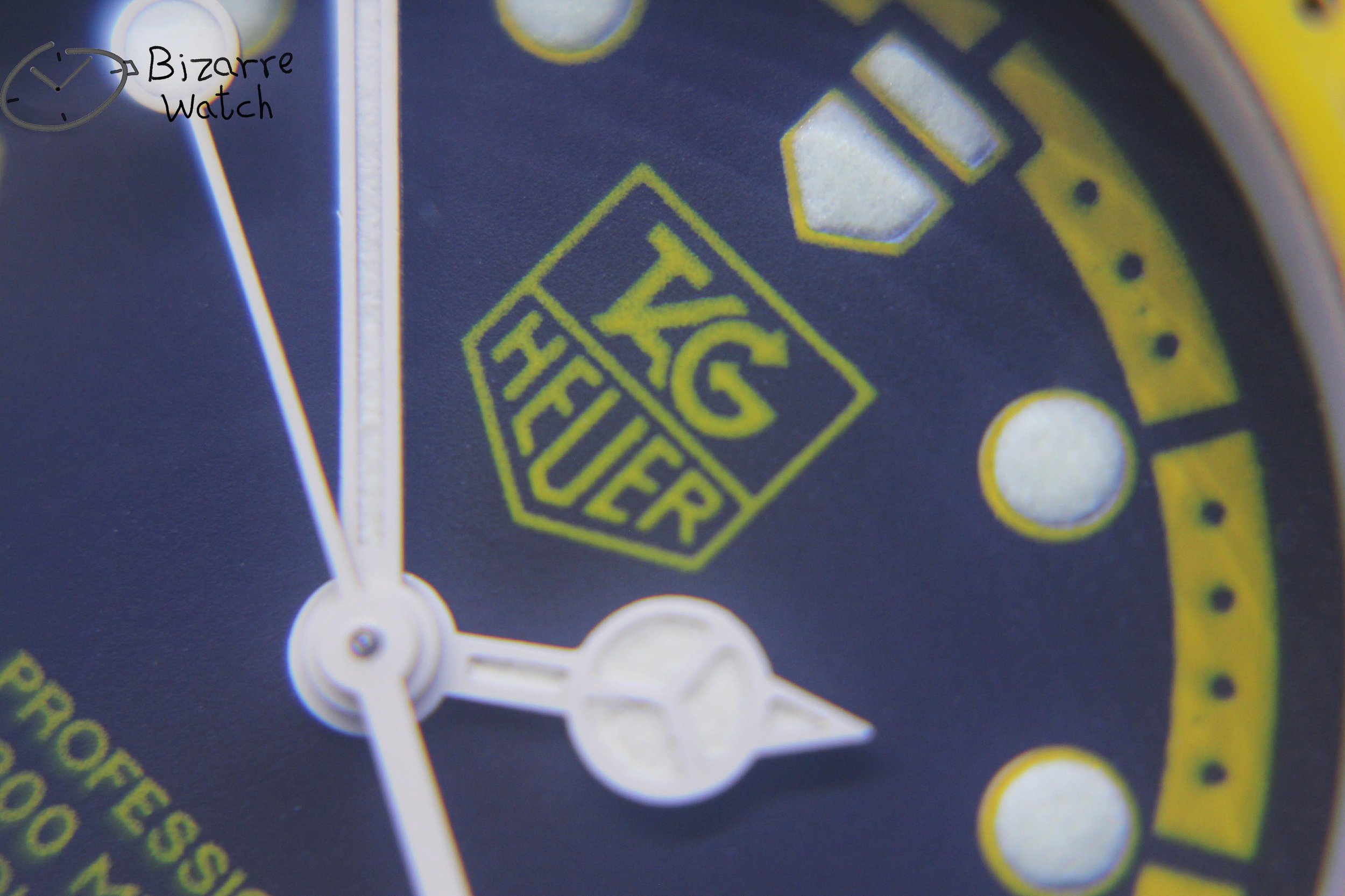 dial tritium lume hands logo date Vintage TAG HEUER Formula 1 200M Yellow Black 380.513 380.513/1 Yellow Watch men unisex women ladies gents bizarre