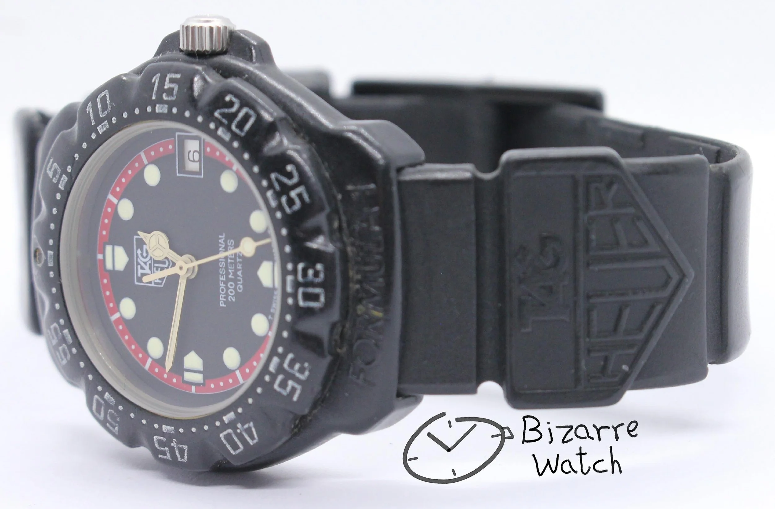 caseback vintage TAG HEUER Formula 1 200M All Black With Date 383.513 383.513/1 Watch men unisex rubber