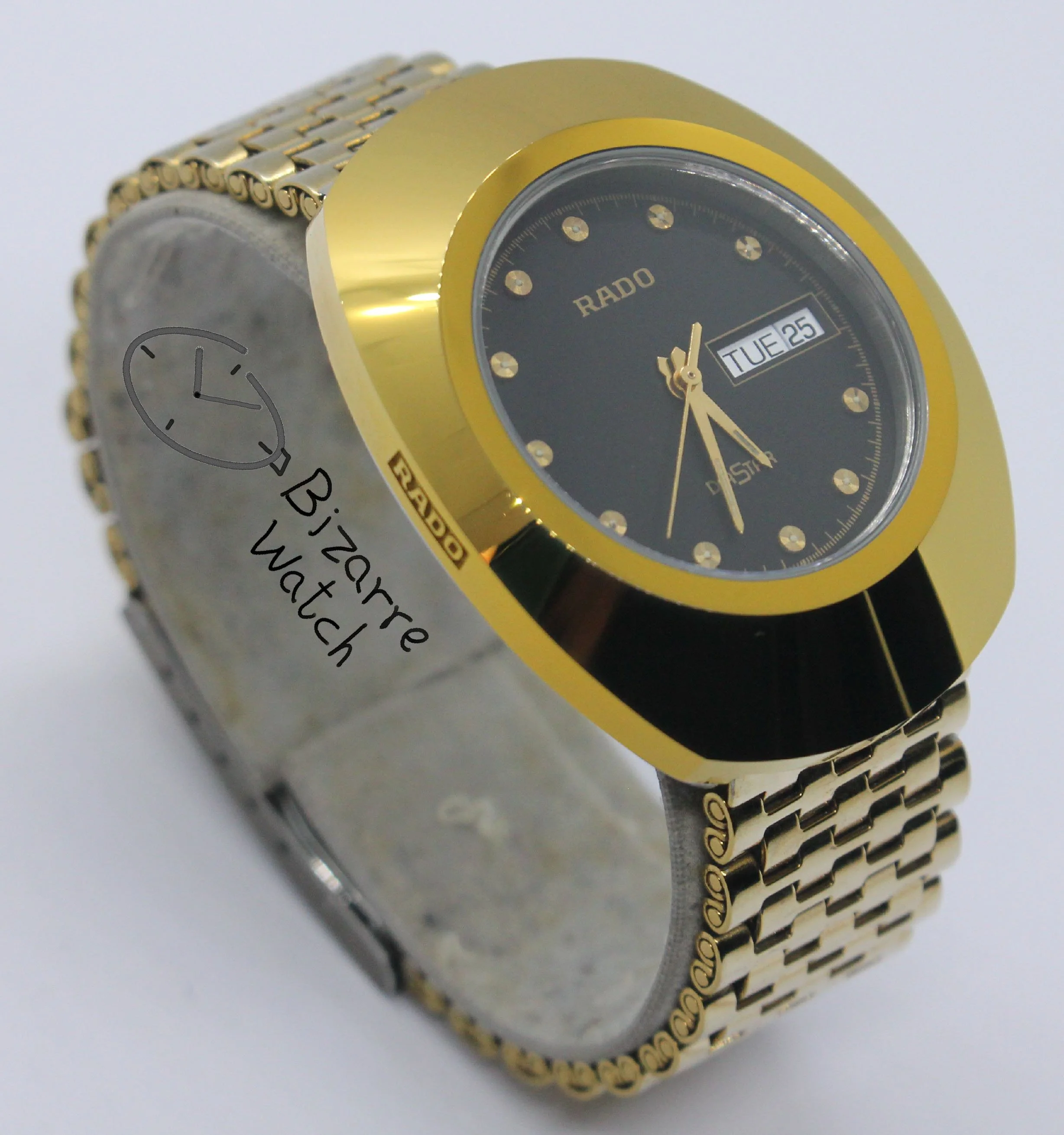 gold RADO The Original Diastar Scratchproof 114.0393.3 Day Date 36mm Goldplated Watch bizarrewatch bizarre men unisex women