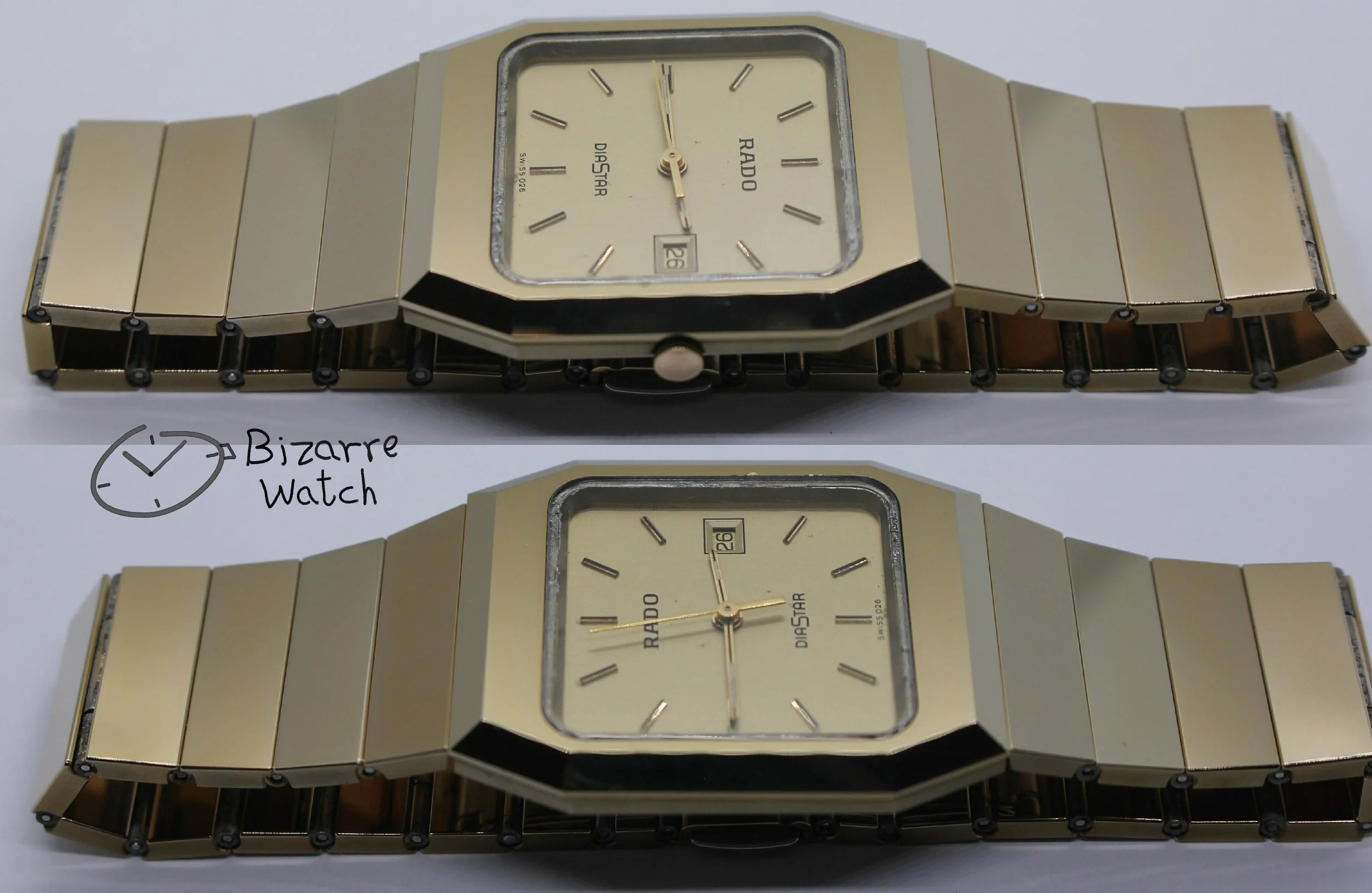 polarised polarized lens view Vintage Scratchproof Rado Diastar 129.0325.3 Tungsten Mirror Finish Unisex Watch bizarre women men