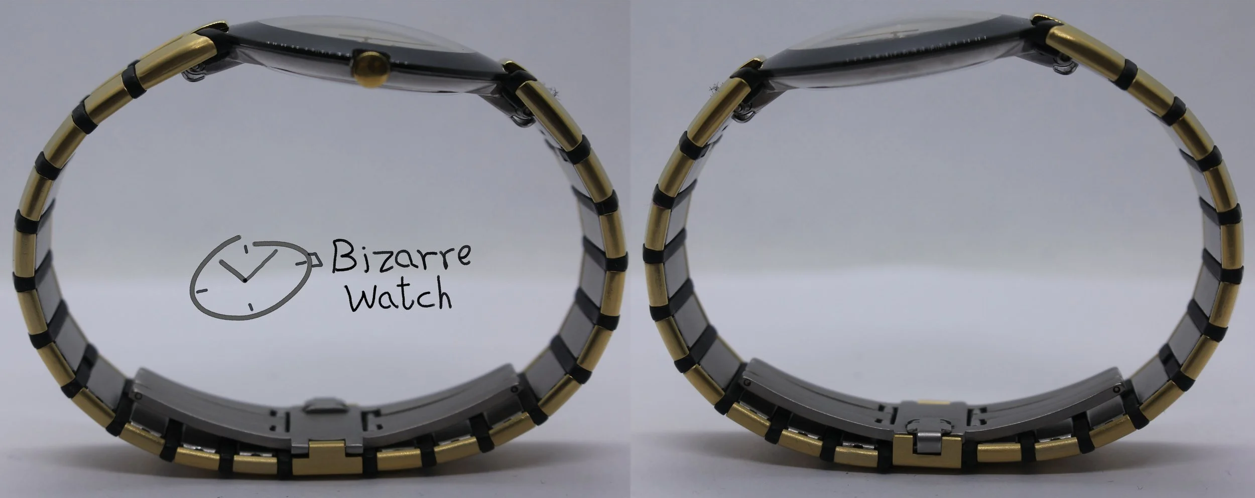 side vintage RARE Rado La Coupole 129.4075.4 gold plated goldplated Steel Rubber Bracelet Watch men women unisex bizarre