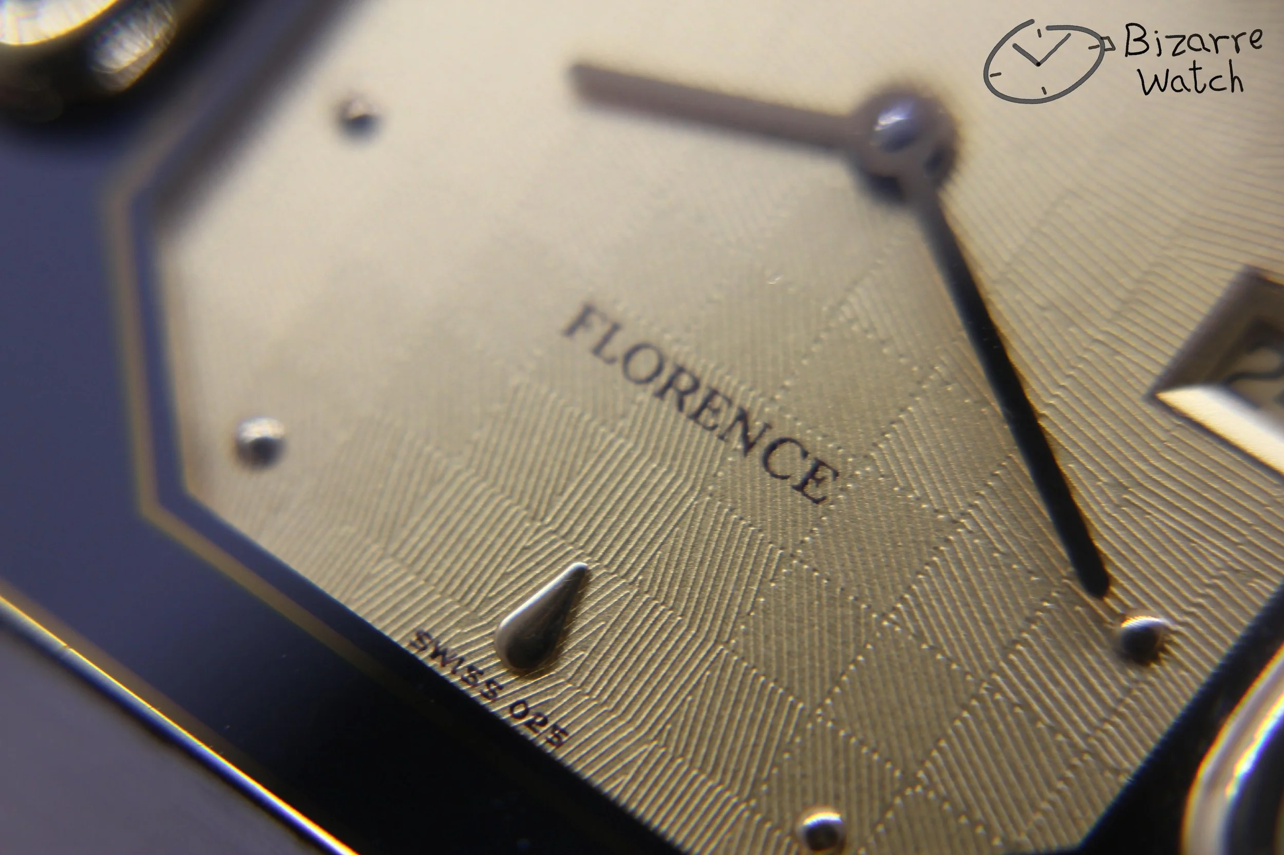 dial 025 hands logo date geometric Rare Vintage Rado Florence 160.3409.2 Two Tone 28mm Watch unisex men women ladies