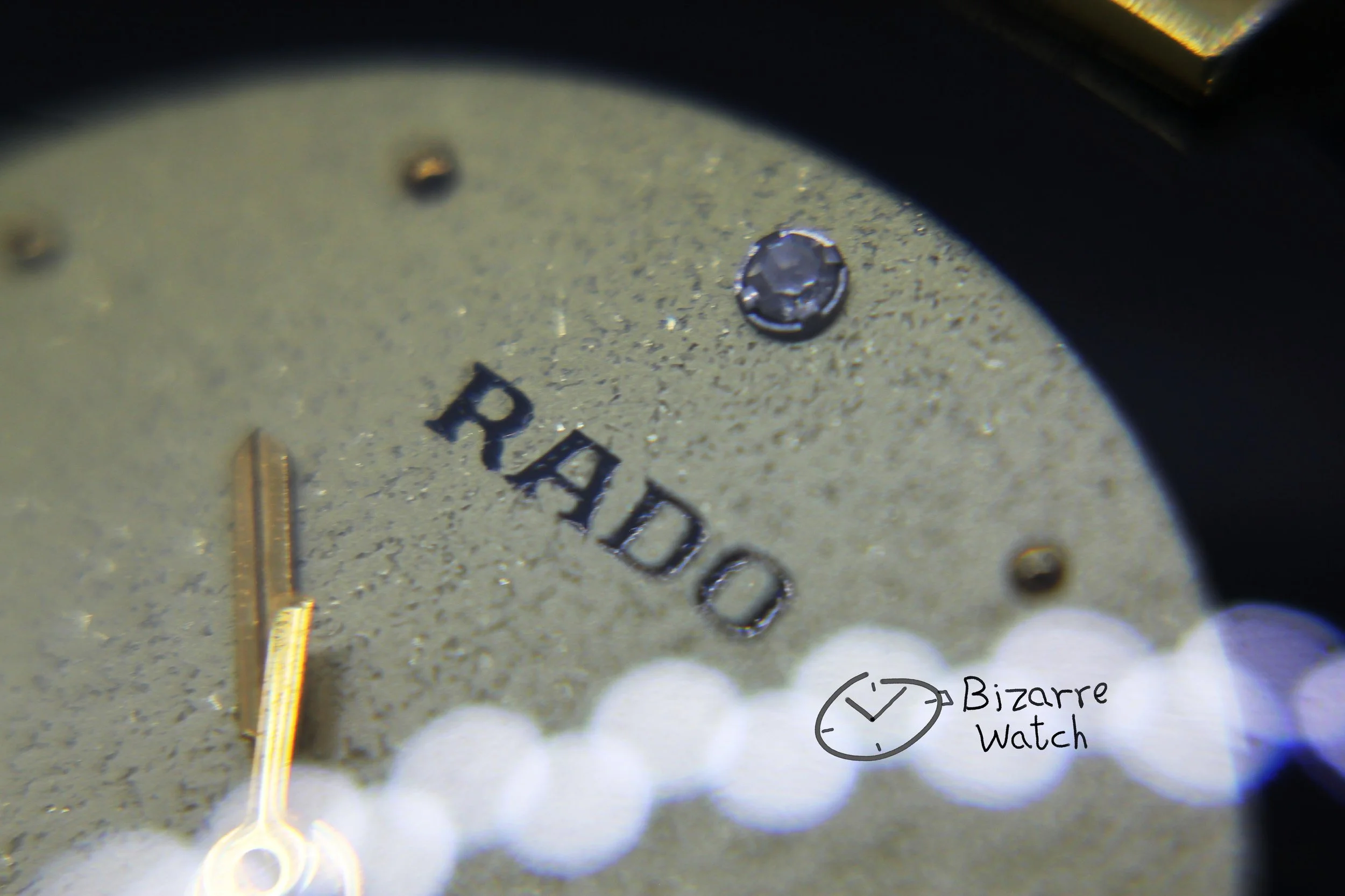 063 hands diamond logo date Rado La Coupole Yellow Dial 30mm 129.4077.4 129.4077.4n Domed Sapphire Leather Strap Watch women men unisex preowned used bizarre