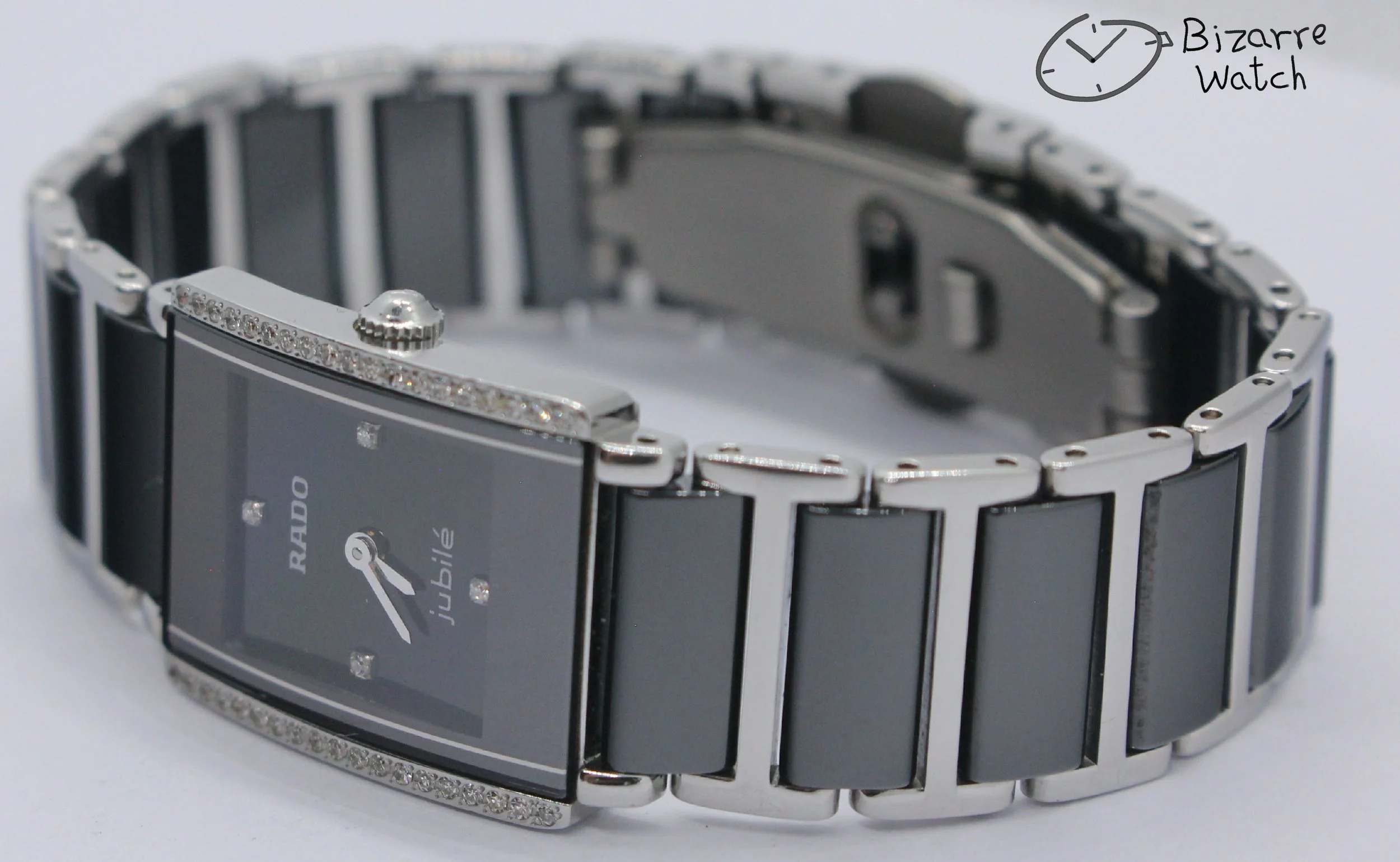 full 42 Diamonds Ladies Rado Ceramic Rado Jubilé Integral Jubile 153.0430.3 Watch women ladies black silver bizarre