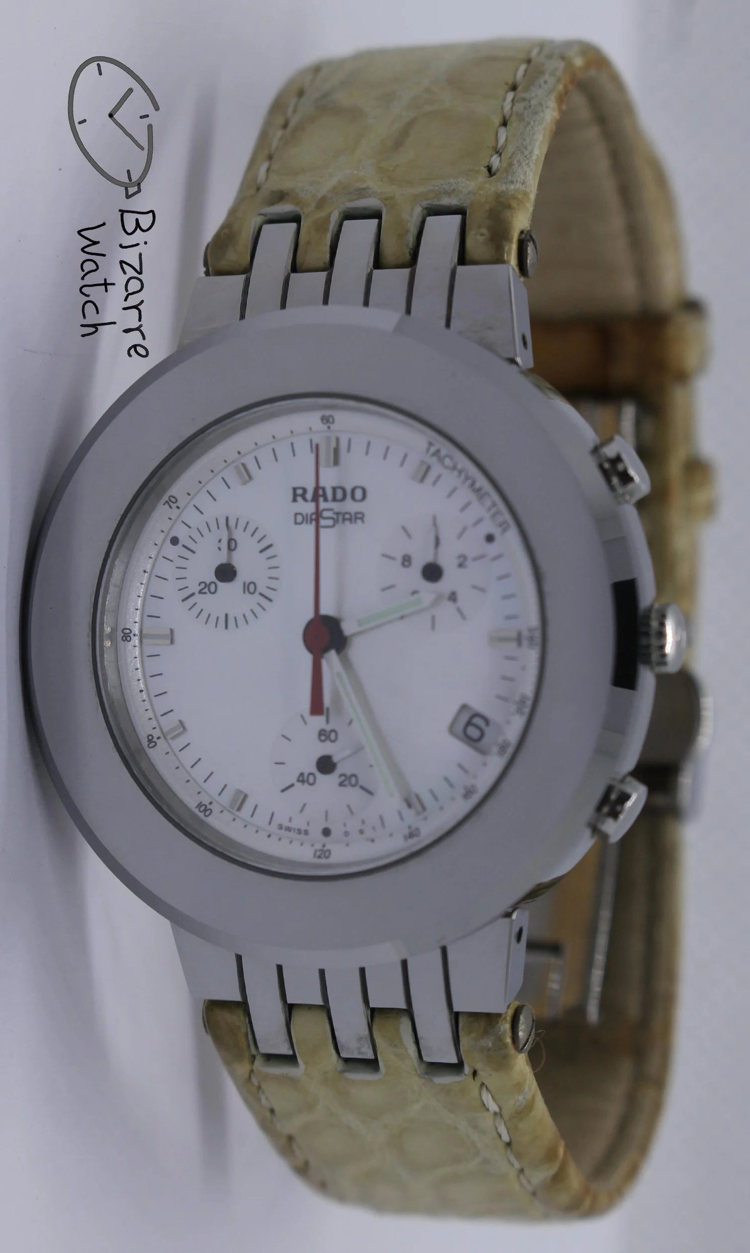 mother of pearl Rado Mini Diamaster Diastar 34mm Chronograph Tungsten Carbide Grape Colour Leather 538.0470.3 Watch men women unisex