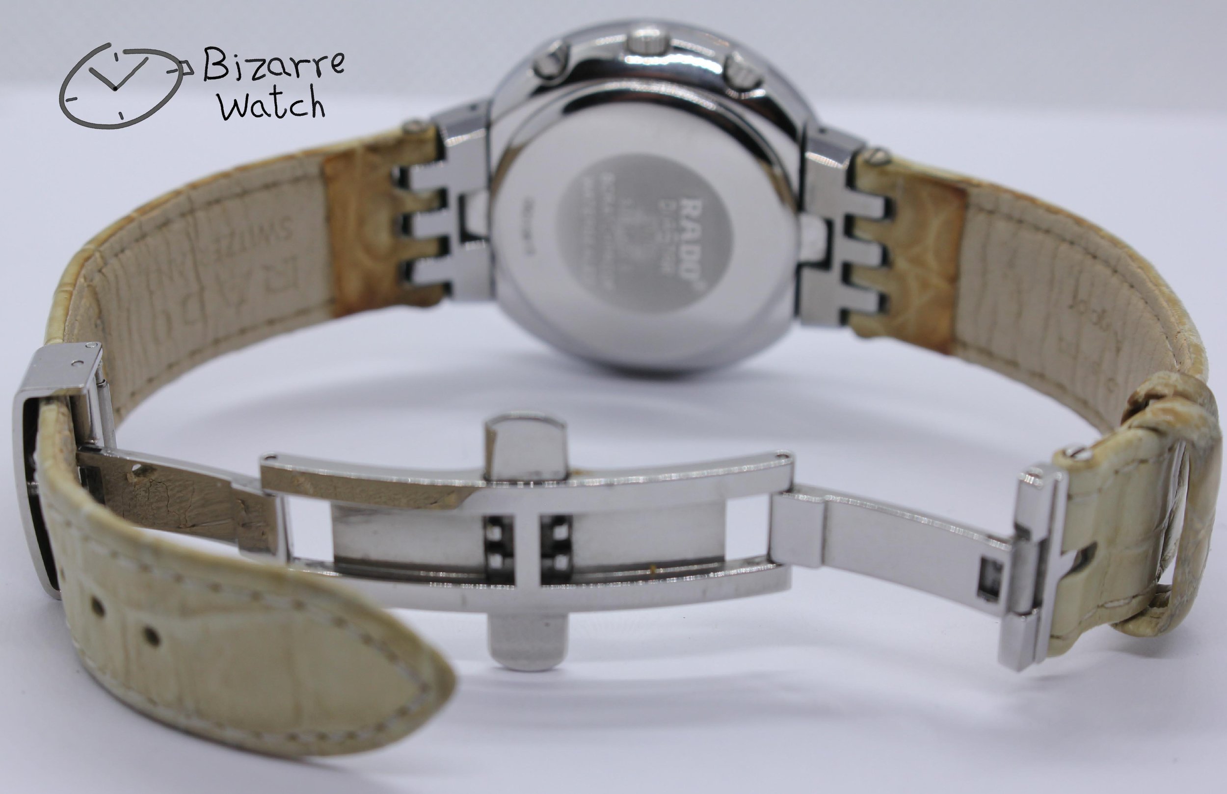 mother of pearl Rado Mini Diamaster Diastar 34mm Chronograph Tungsten Carbide Grape Colour Leather 538.0470.3 Watch men women unisex