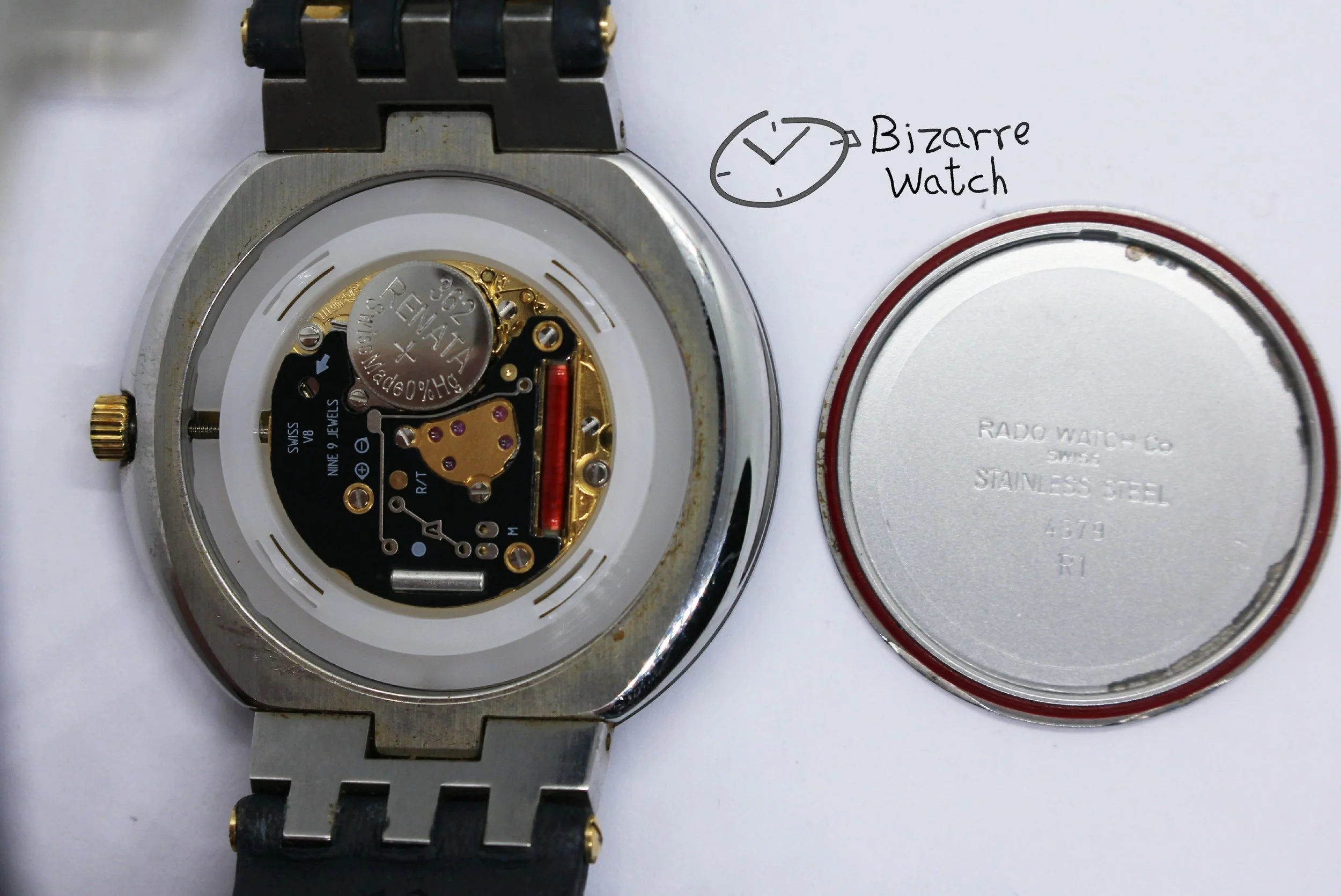 eta 256.111 movement vintage used preowned pre-owned Scratchproof Navy Blue Rado Diastar 35mm Tungsten Carbide Bezel 152.0341.3 Watch bizarrewatch bizarre