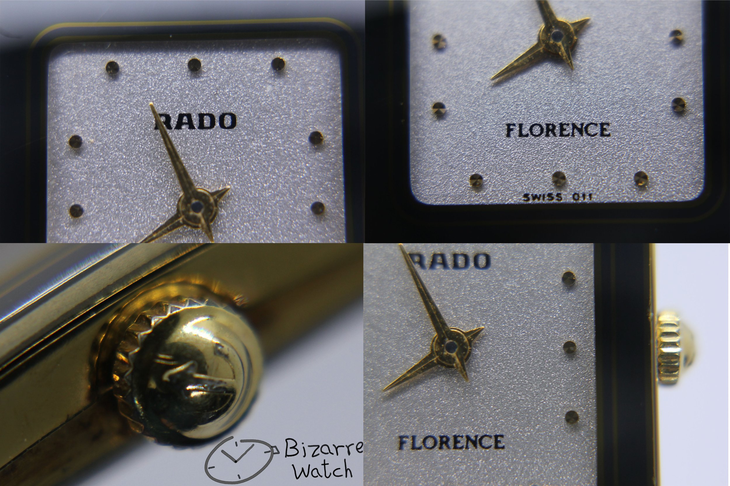 dial 011 hands logo women Ladies Rado Florence 153.3606.2 153.3606.2n  Two Tone Bracelet Sapphire Crystal Watch bizarrewatch bizarre