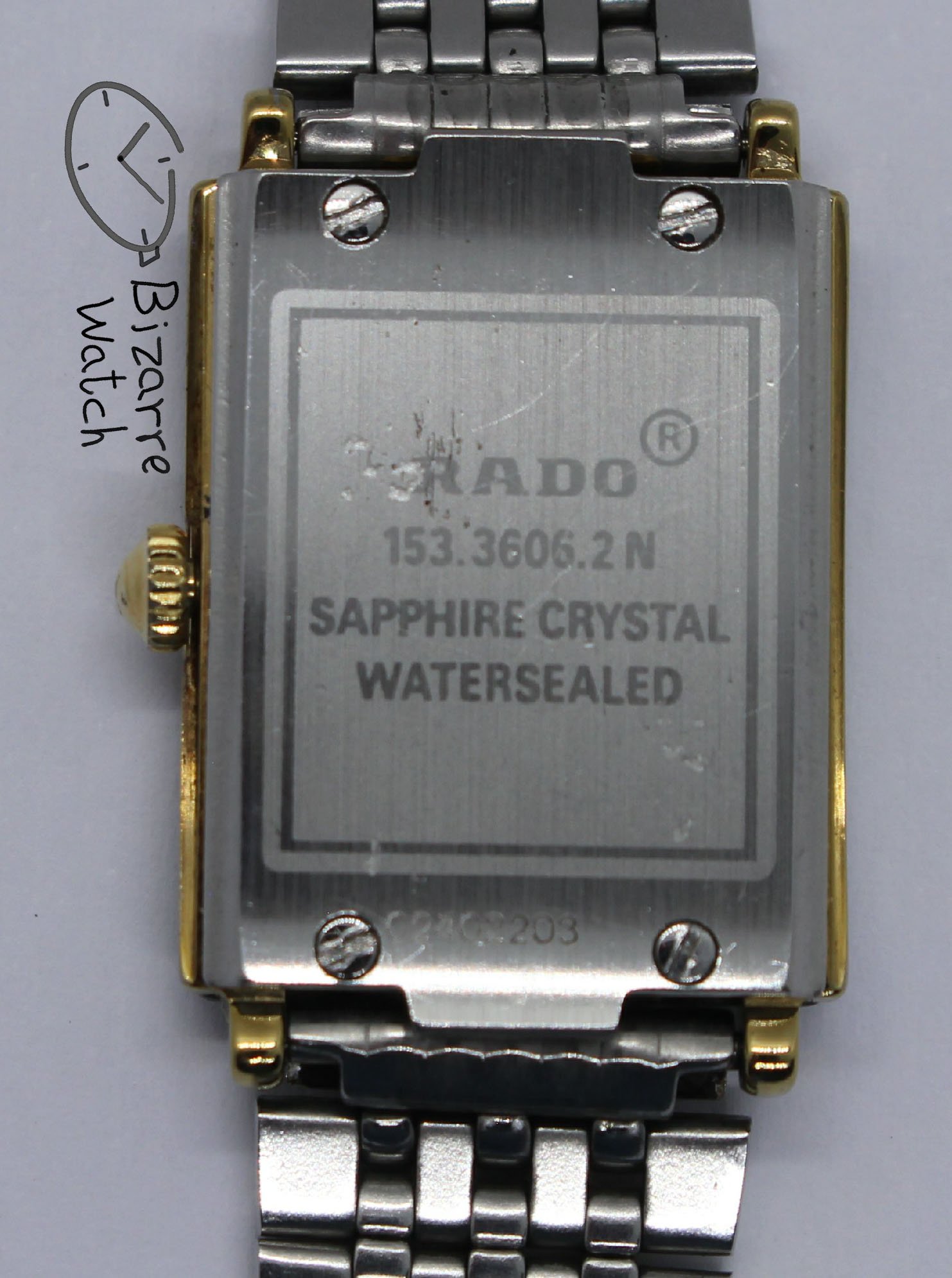 caseback women Ladies Rado Florence 153.3606.2 153.3606.2n  Two Tone Bracelet Sapphire Crystal Watch bizarrewatch bizarre