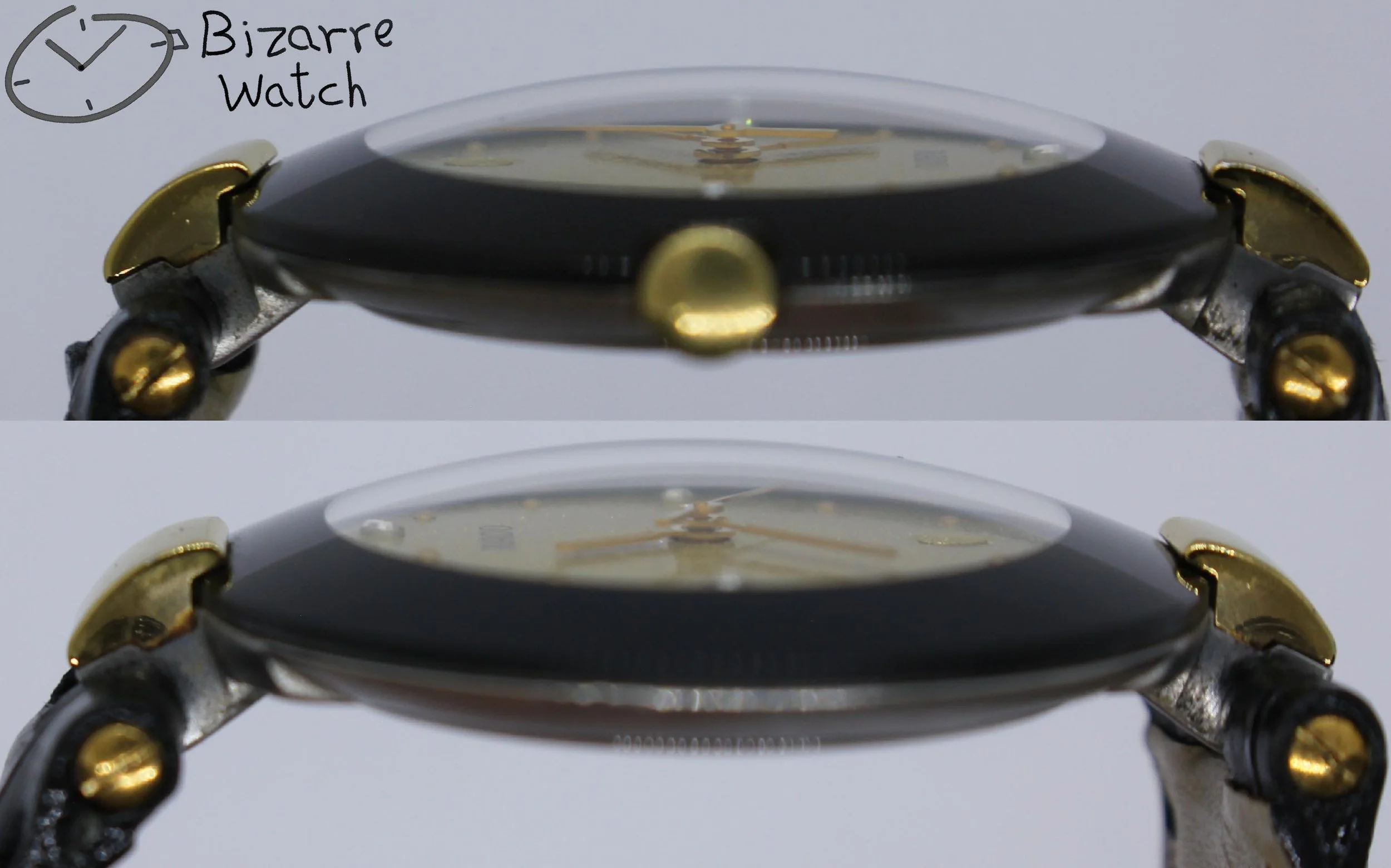 crystal Rado La Coupole Yellow Dial 30mm 129.4077.4 129.4077.4n Domed Sapphire Leather Strap Watch women men unisex preowned used bizarre
